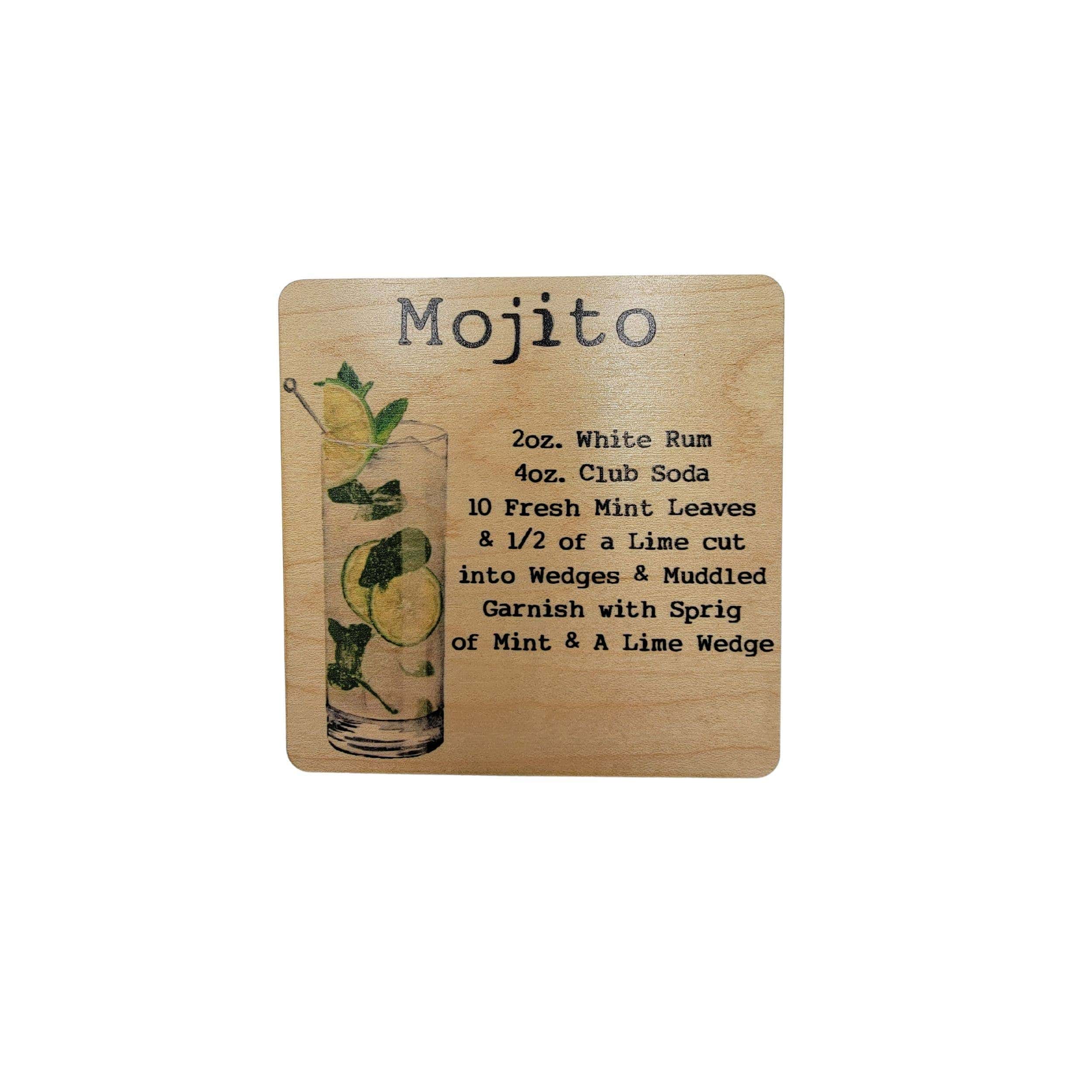 Driftless Studios Mojito Cocktail Wooden Bar Coaster