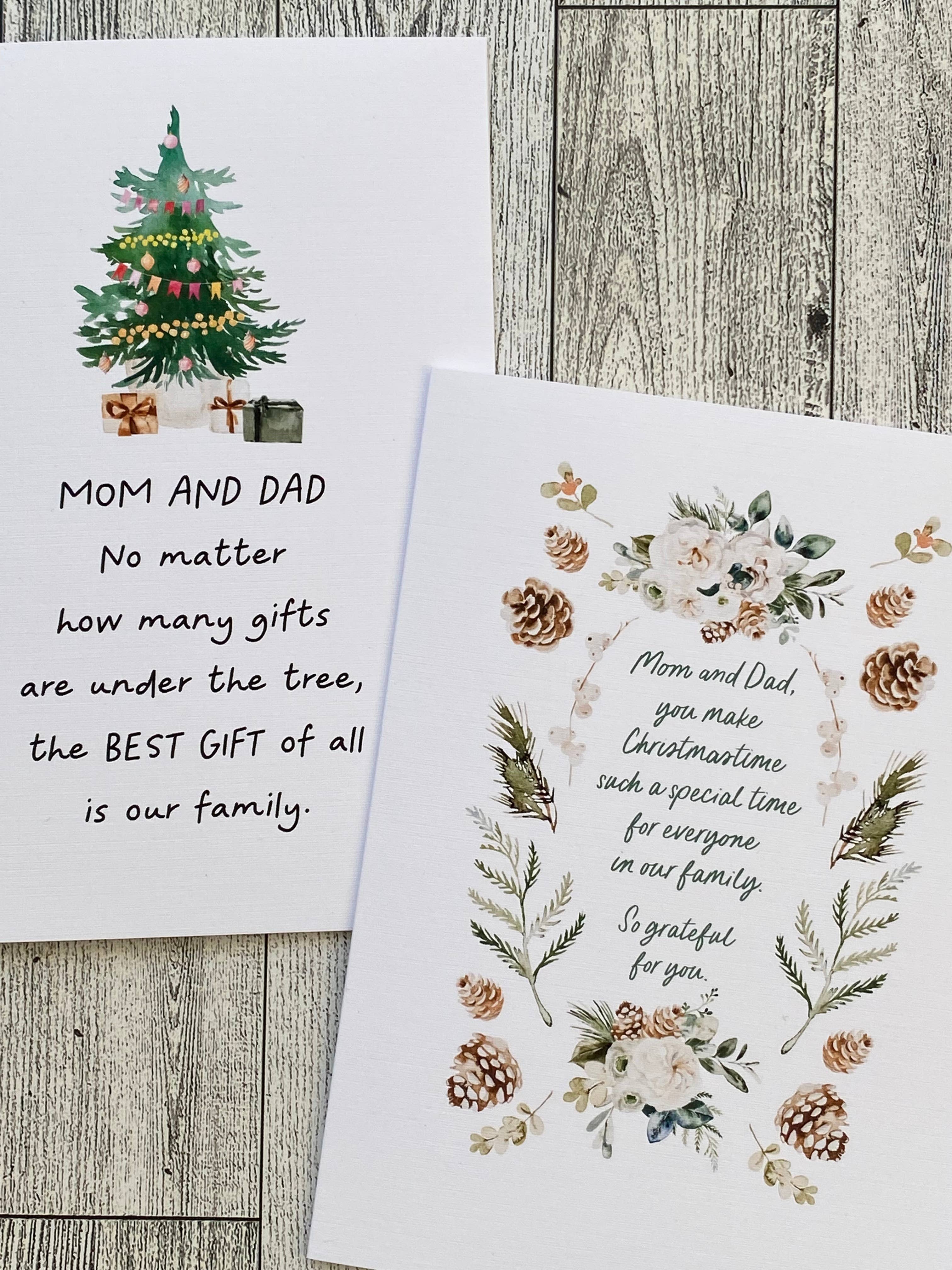 Card & Story Mom and Dad Best Gift of All Christmas Card