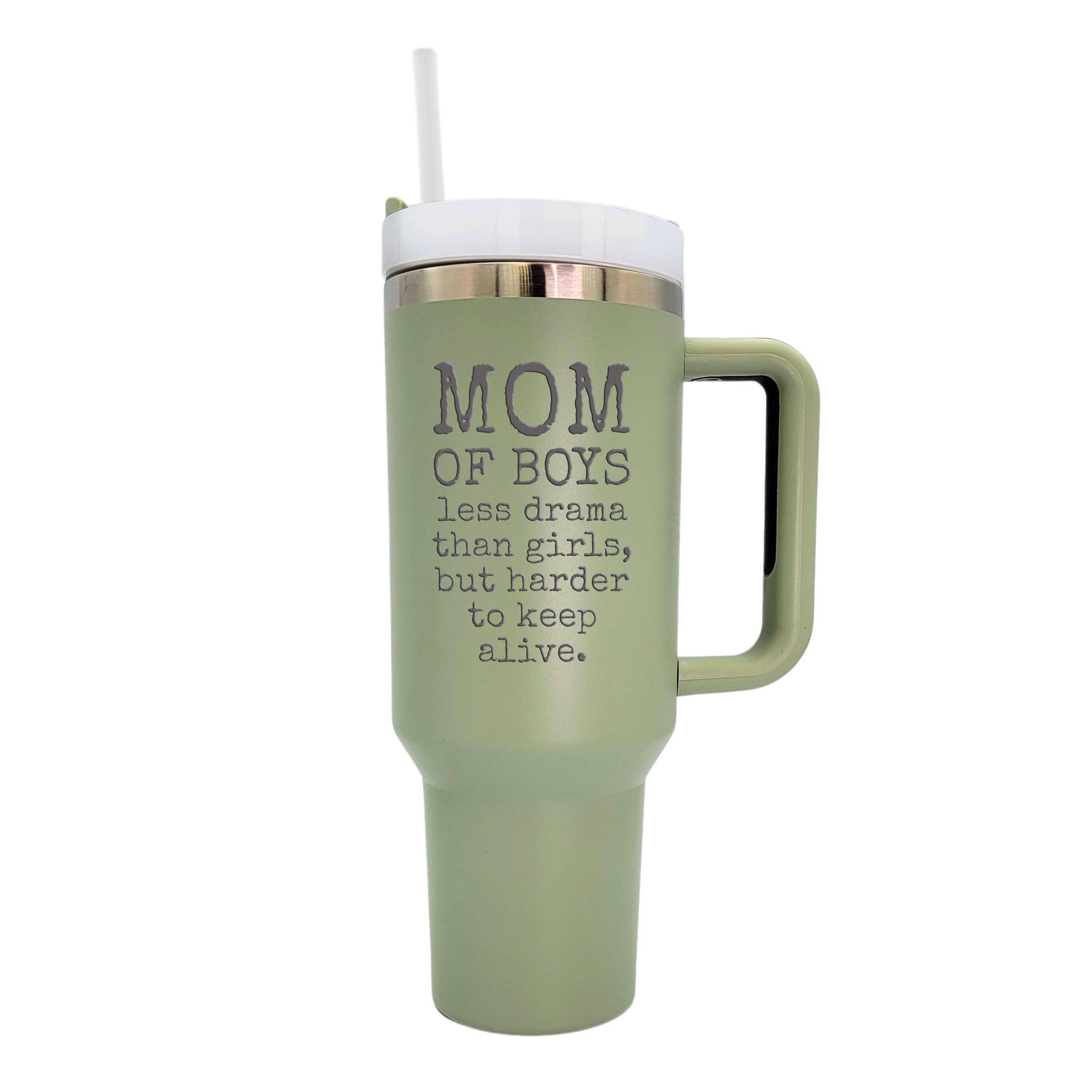 Mom Of Boys Mothers Handled Tumbler - 40oz