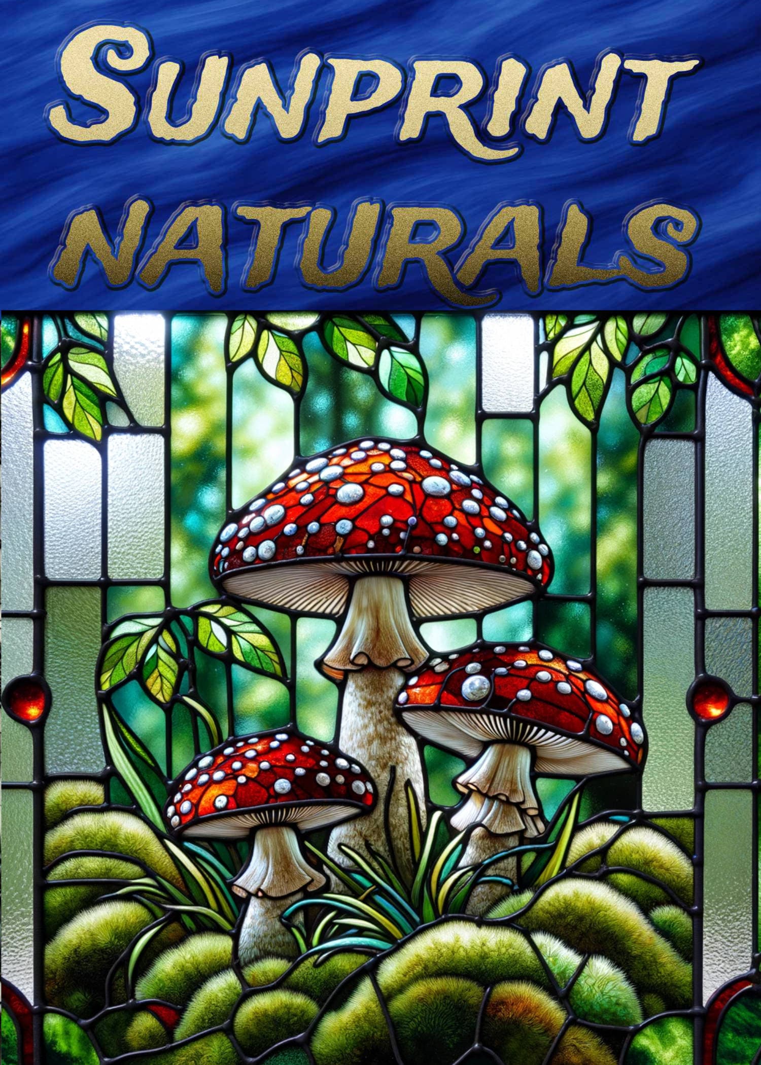 KG #63 (Kris - Cosmic Artware) Sun Catcher Mossy Toadstools Window Cling