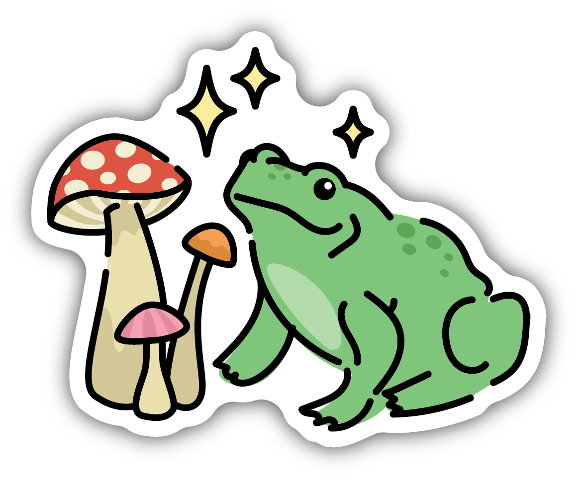 Mushroom Frog Vinyl Sticker