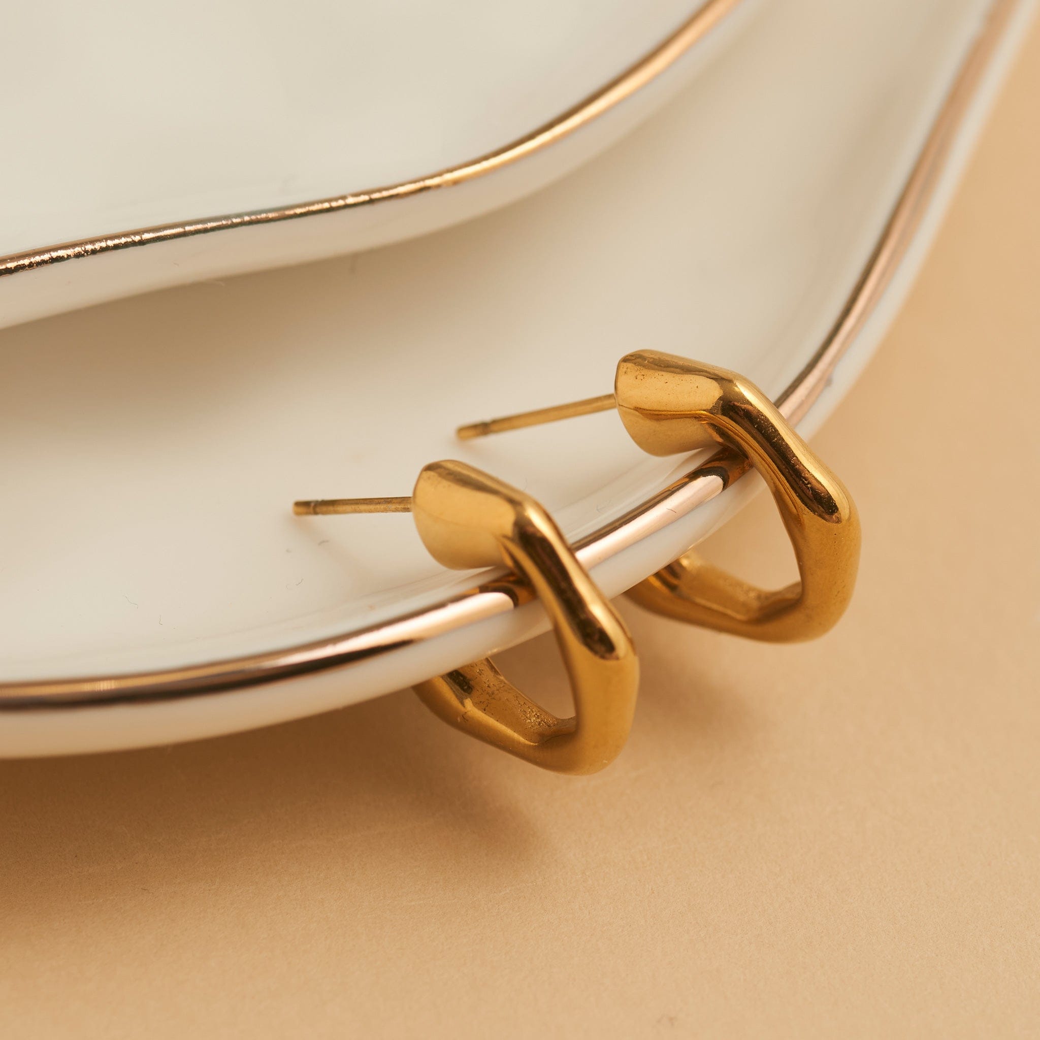 Narelle Waterproof Bamboo C-Hoop Earrings Gold