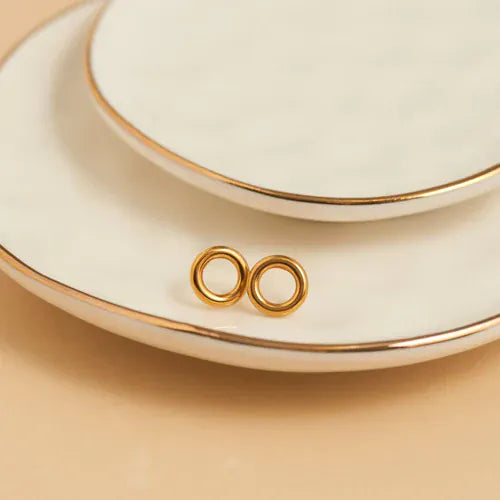 Narelle Waterproof Circle Stud Earrings Gold