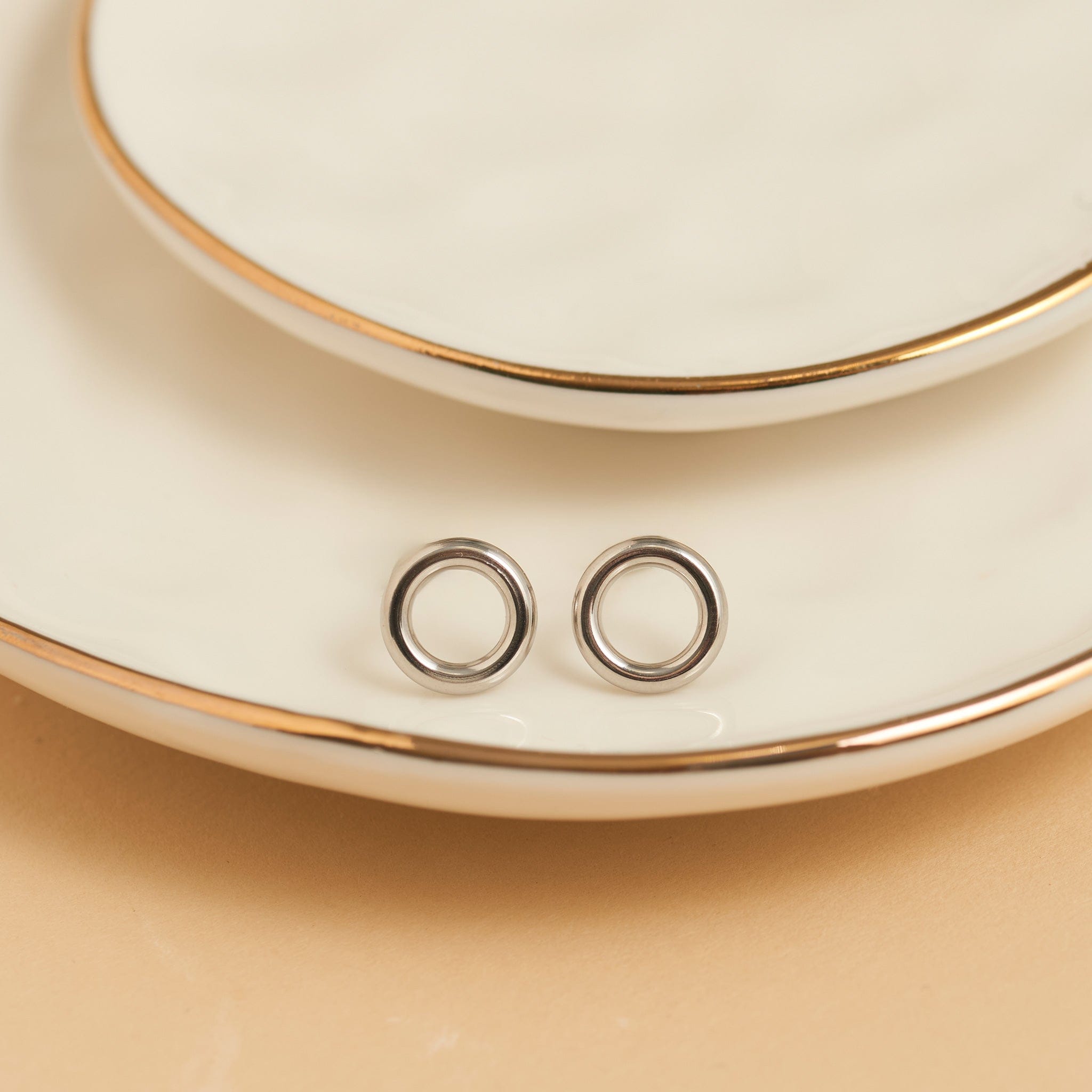 Narelle Waterproof Circle Stud Earrings Silver