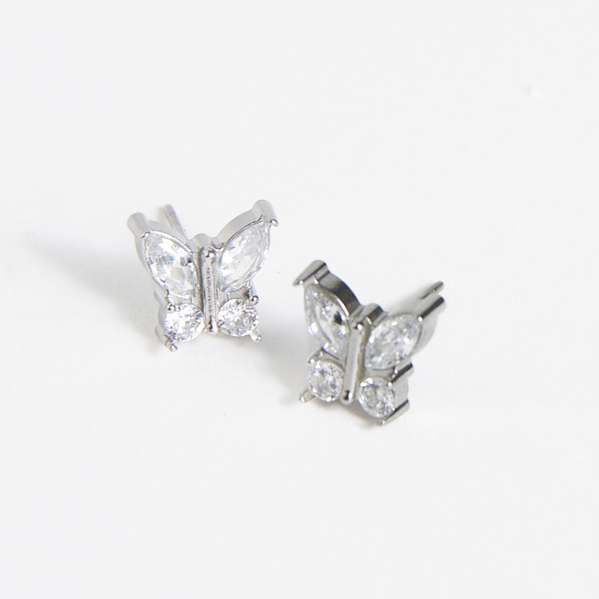 MJJ #8 (Melissa) Earrings Narelle Waterproof Crystal Butterfly Stud Earrings Silver