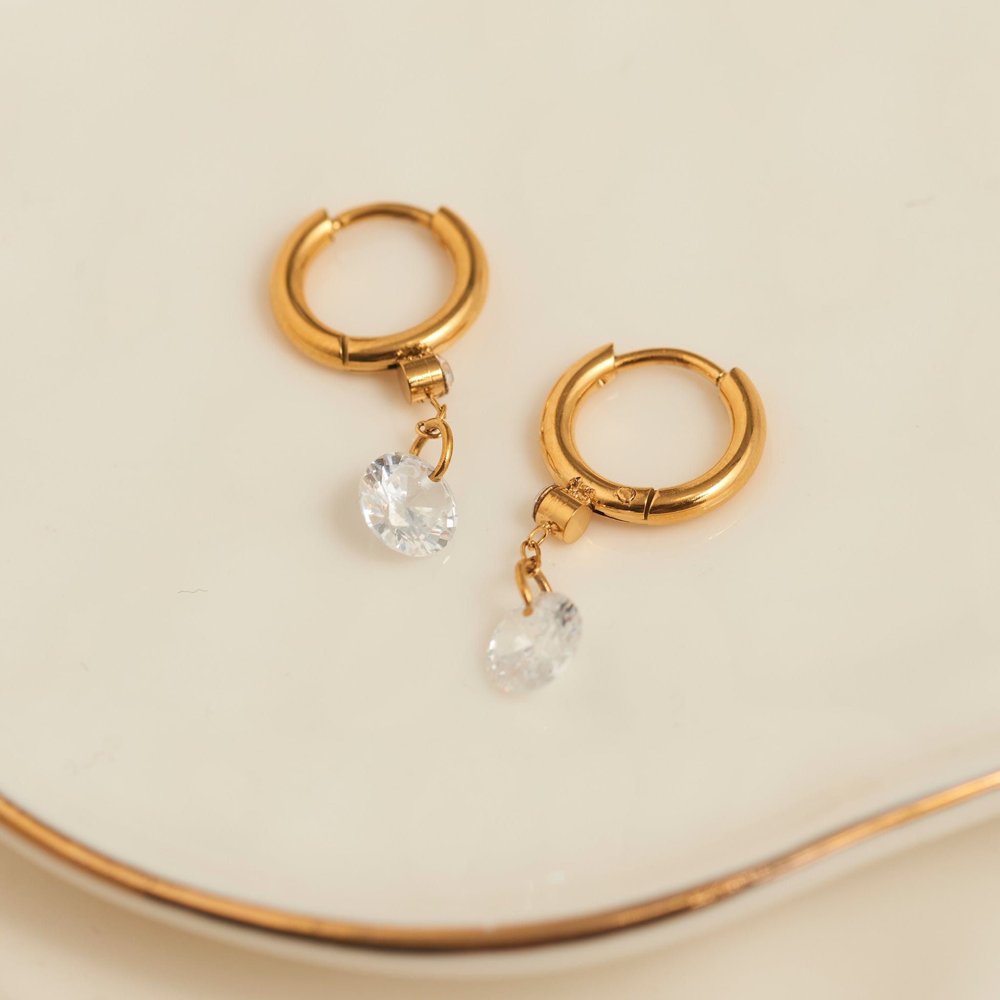 Narelle Waterproof Drop Huggie Hoop Earrings Gold