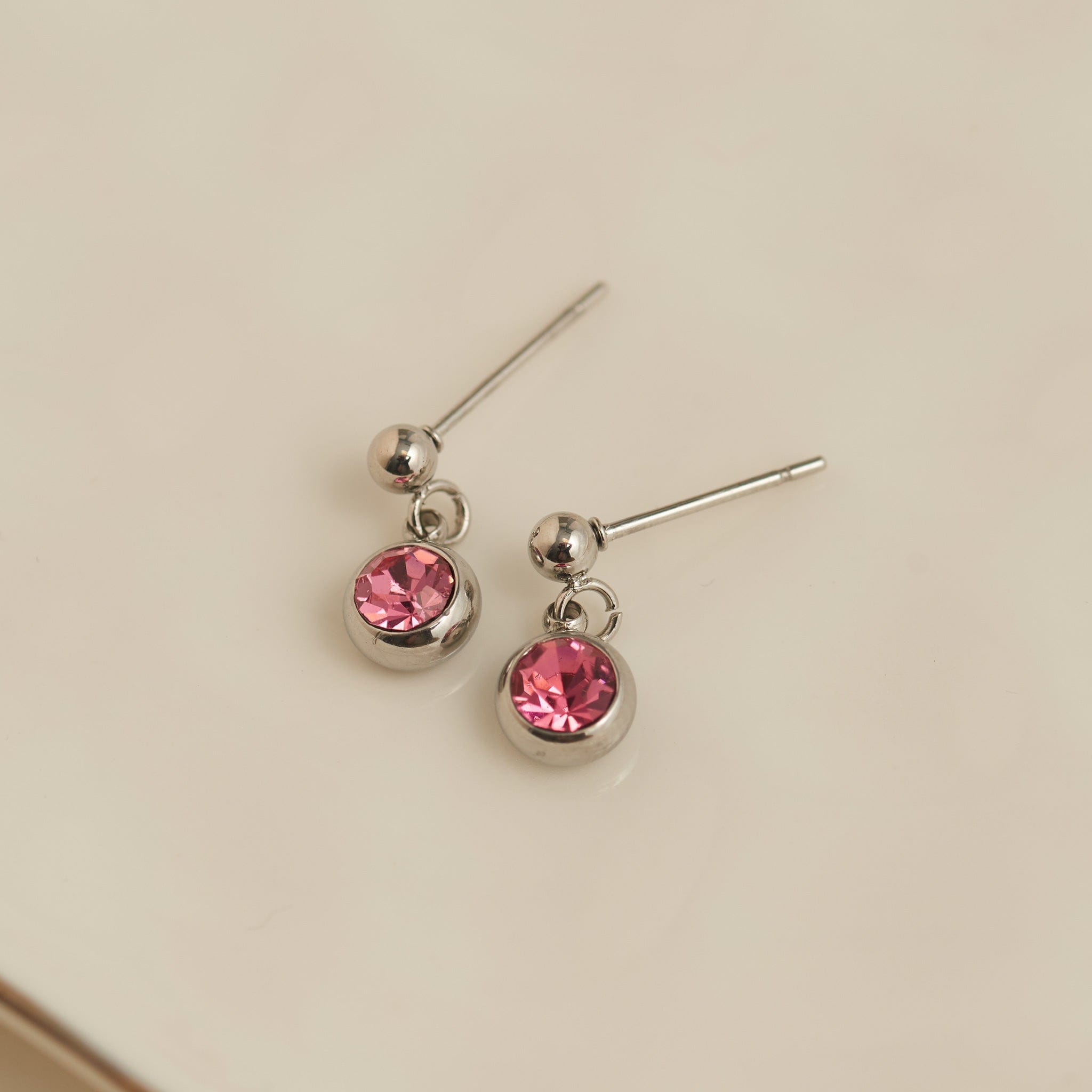 MJJ #8 (Melissa) Earrings Narelle Waterproof Gem Dangle Stud Earrings Pink