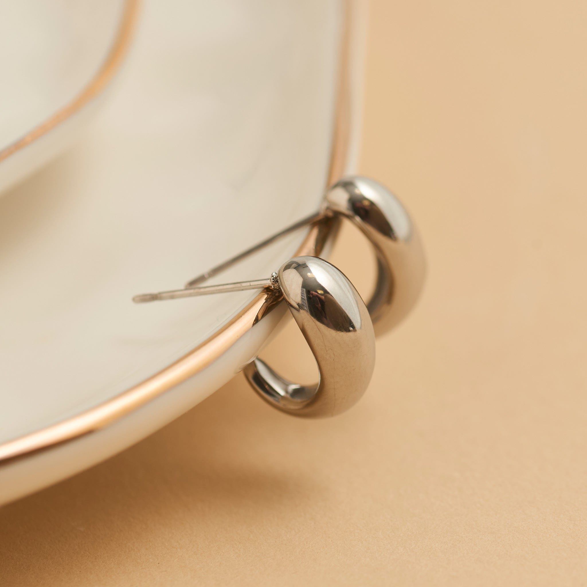 Narelle Waterproof Half Loop Hoop Earrings Silver