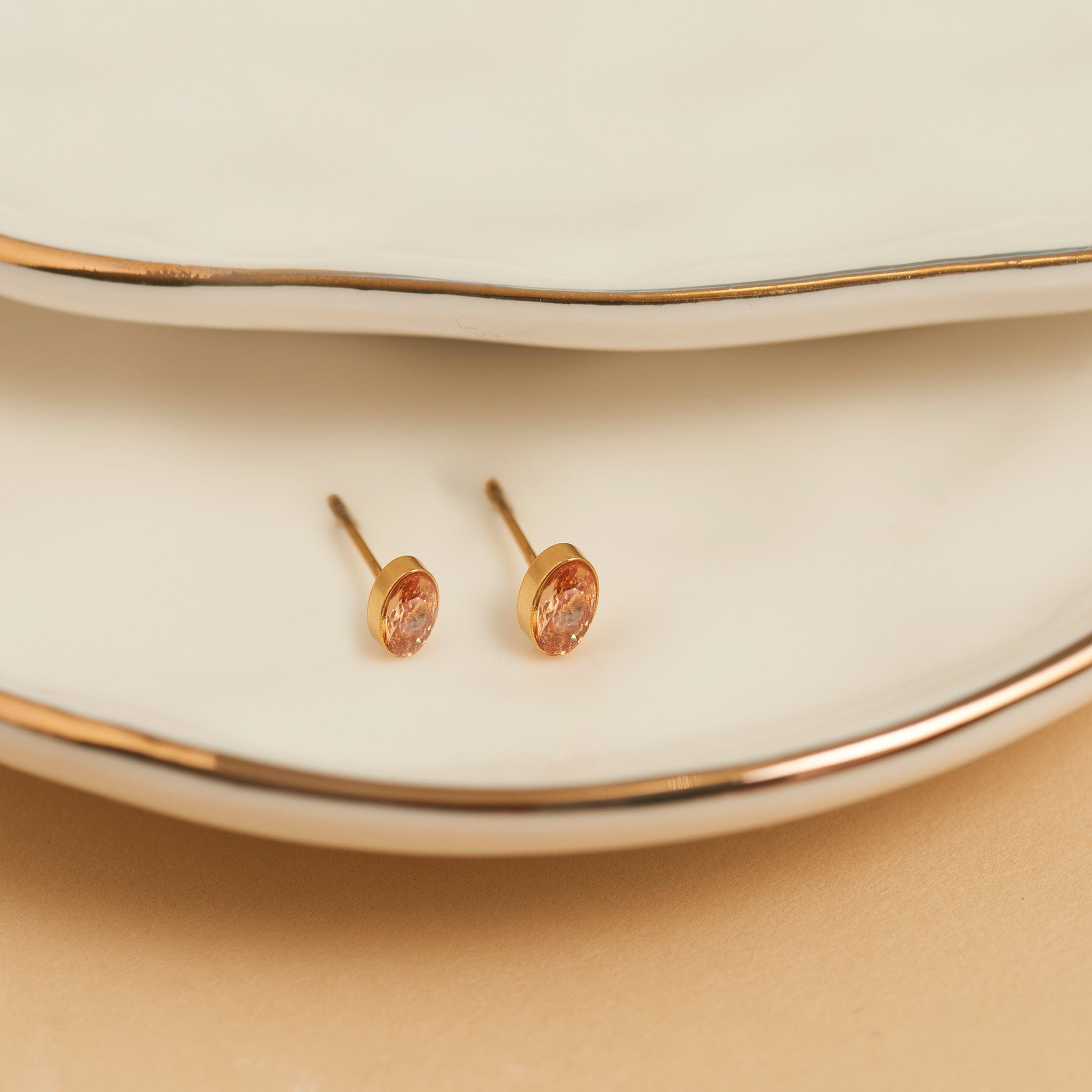 MJJ #8 (Melissa) Earrings Narelle Waterproof Oval Gem Stud Earrings LT Colorado
