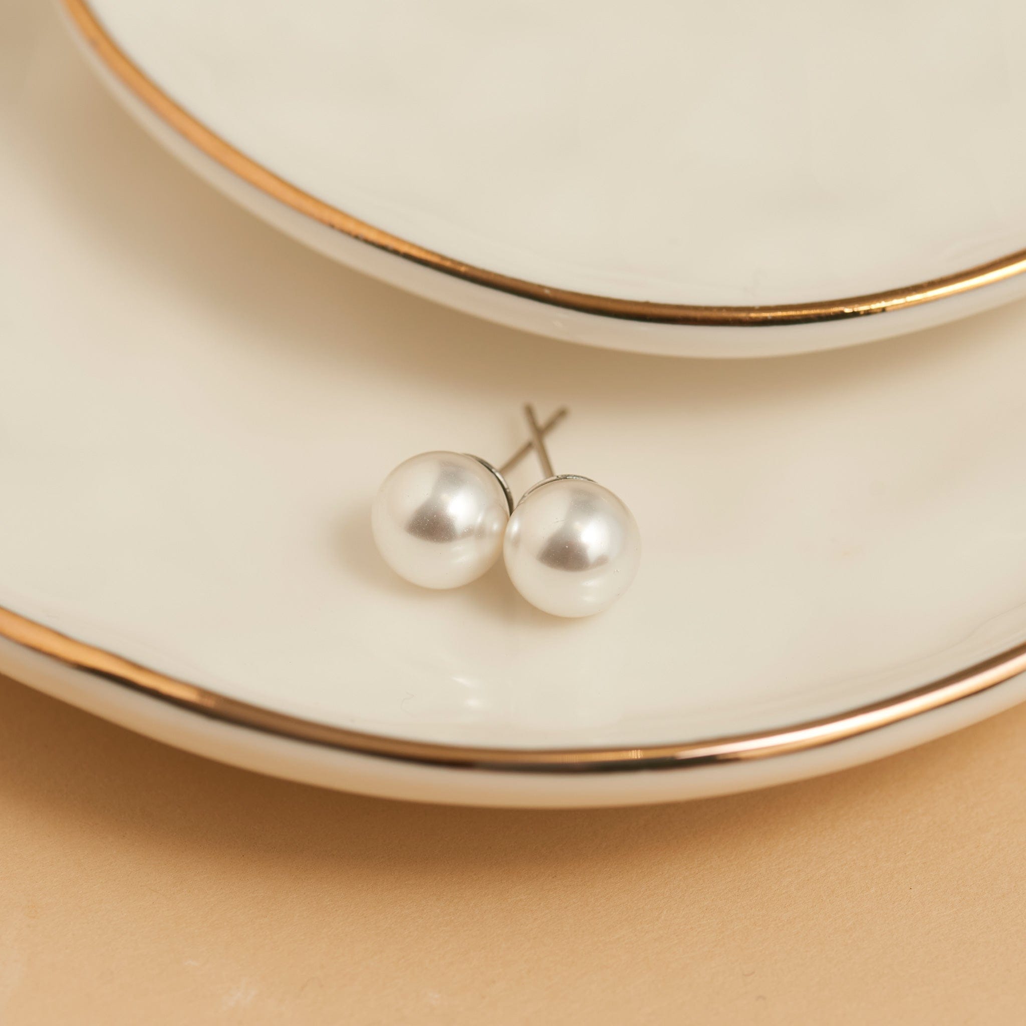 Narelle Waterproof Pearl Stud Earrings Pearl White