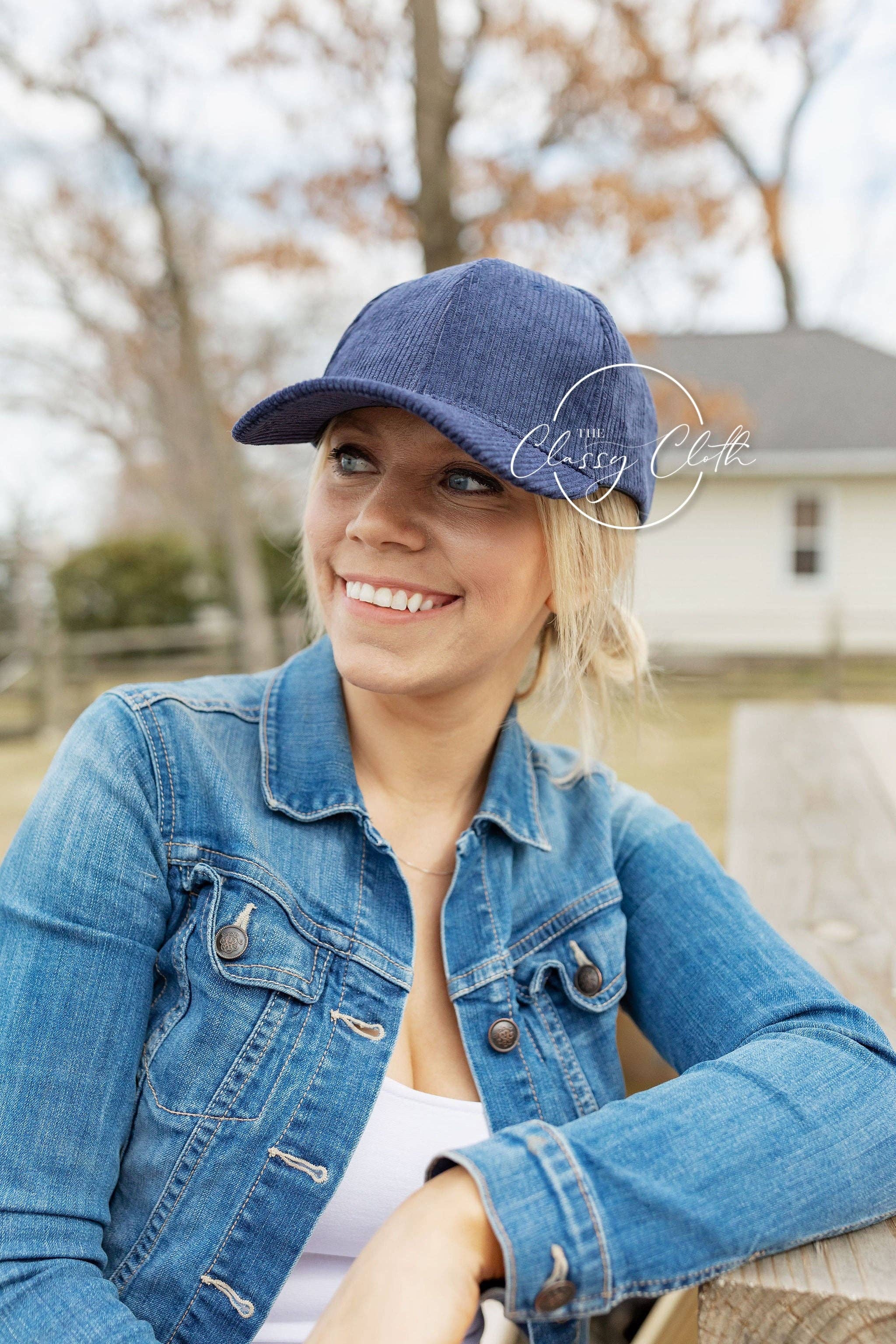 The Classy Cloth WS baseball hat Navy Corduroy Baseball Hat