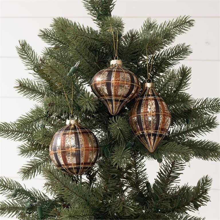 Audrey's Seasonal Decor Neutral Plaid Ornament