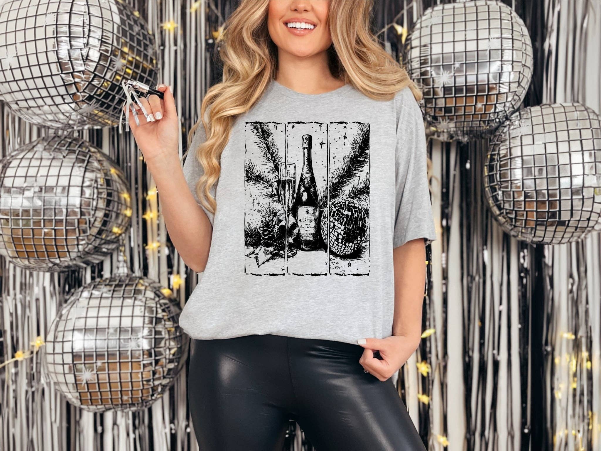 Fox and Owl Apparel T-Shirt New Year Grey Collage Graphic Tee