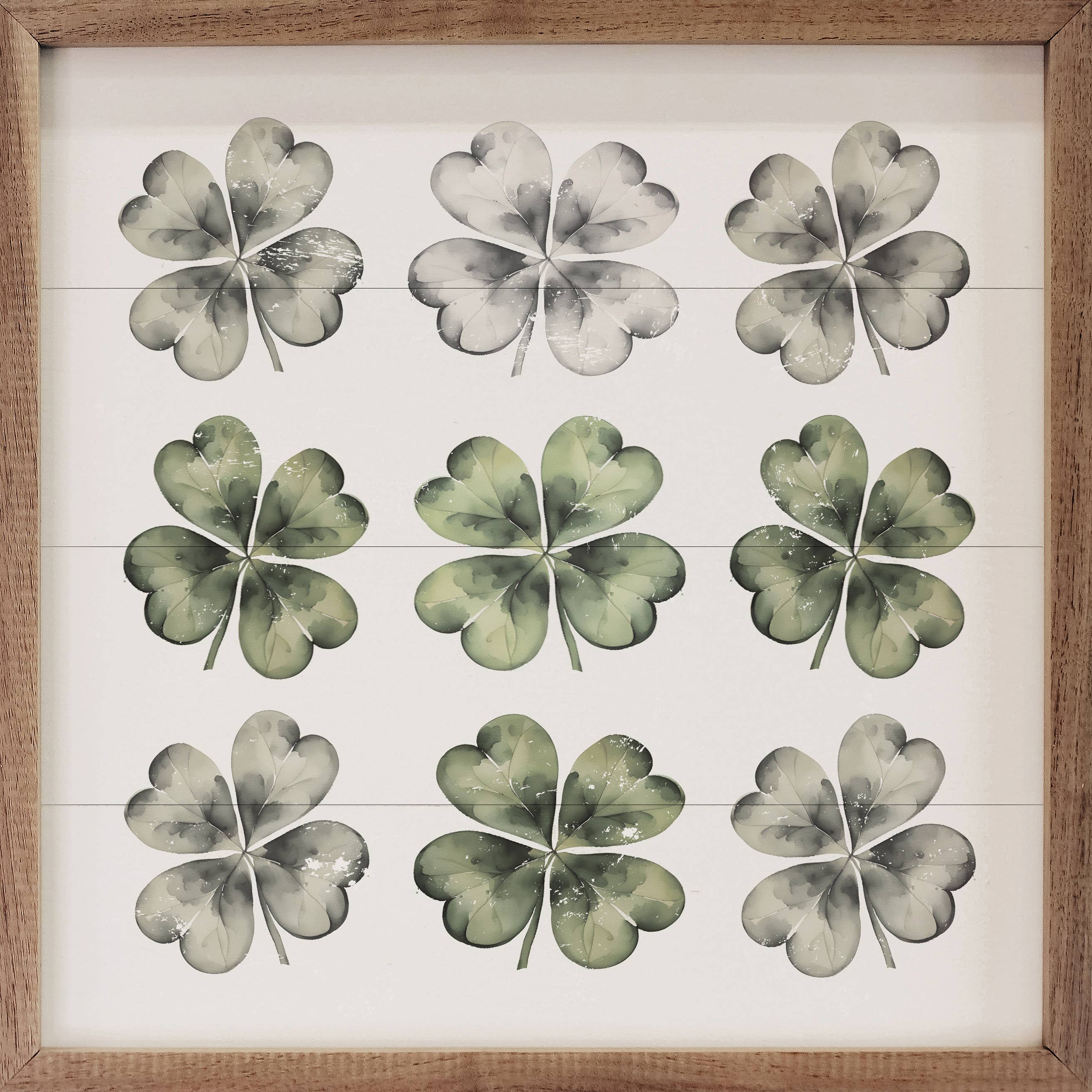Kendrick Home Seasonal Decor Nine Clovers White Sign