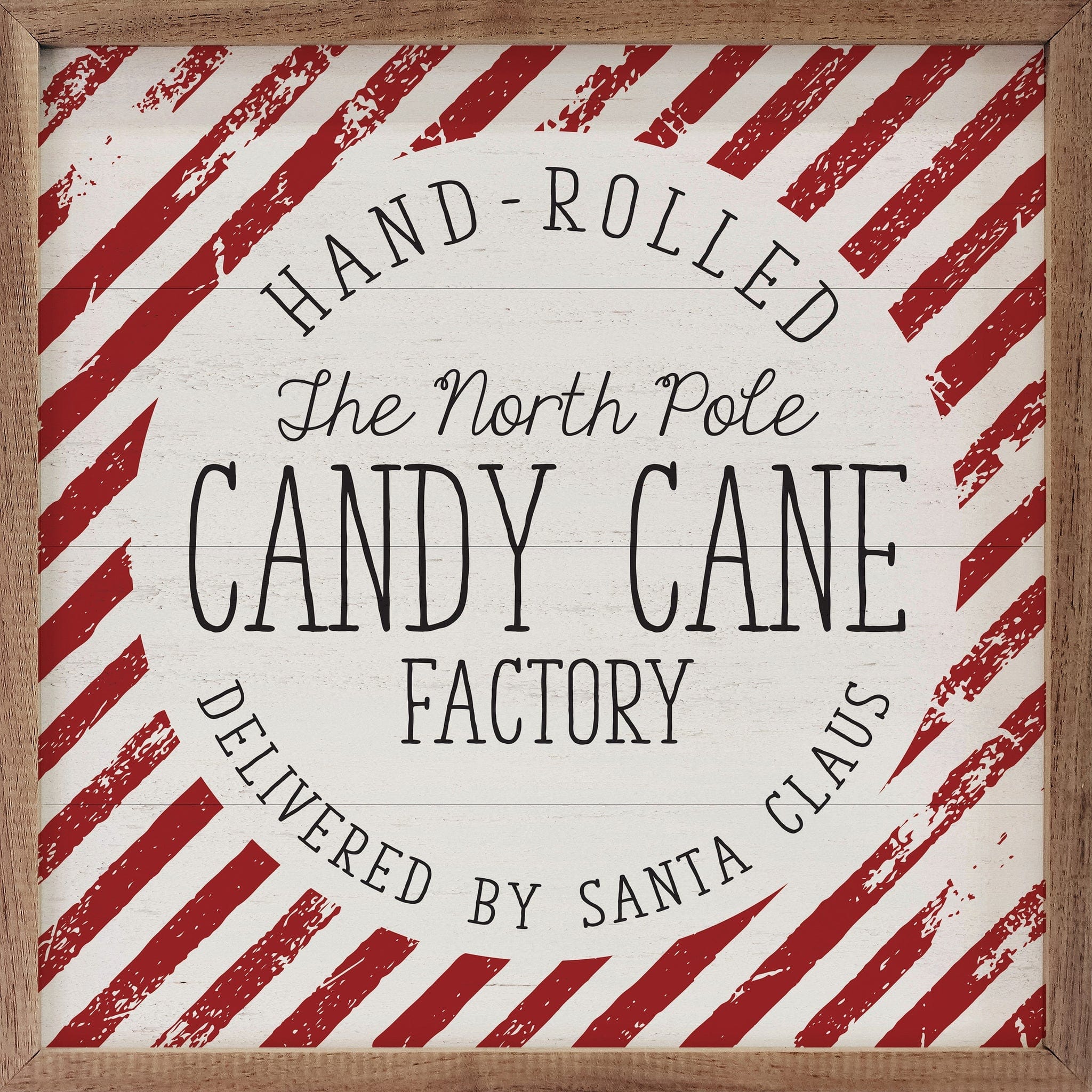 Kendrick Seasonal Decor North Pole Candy Cane Factory Stripe Sign