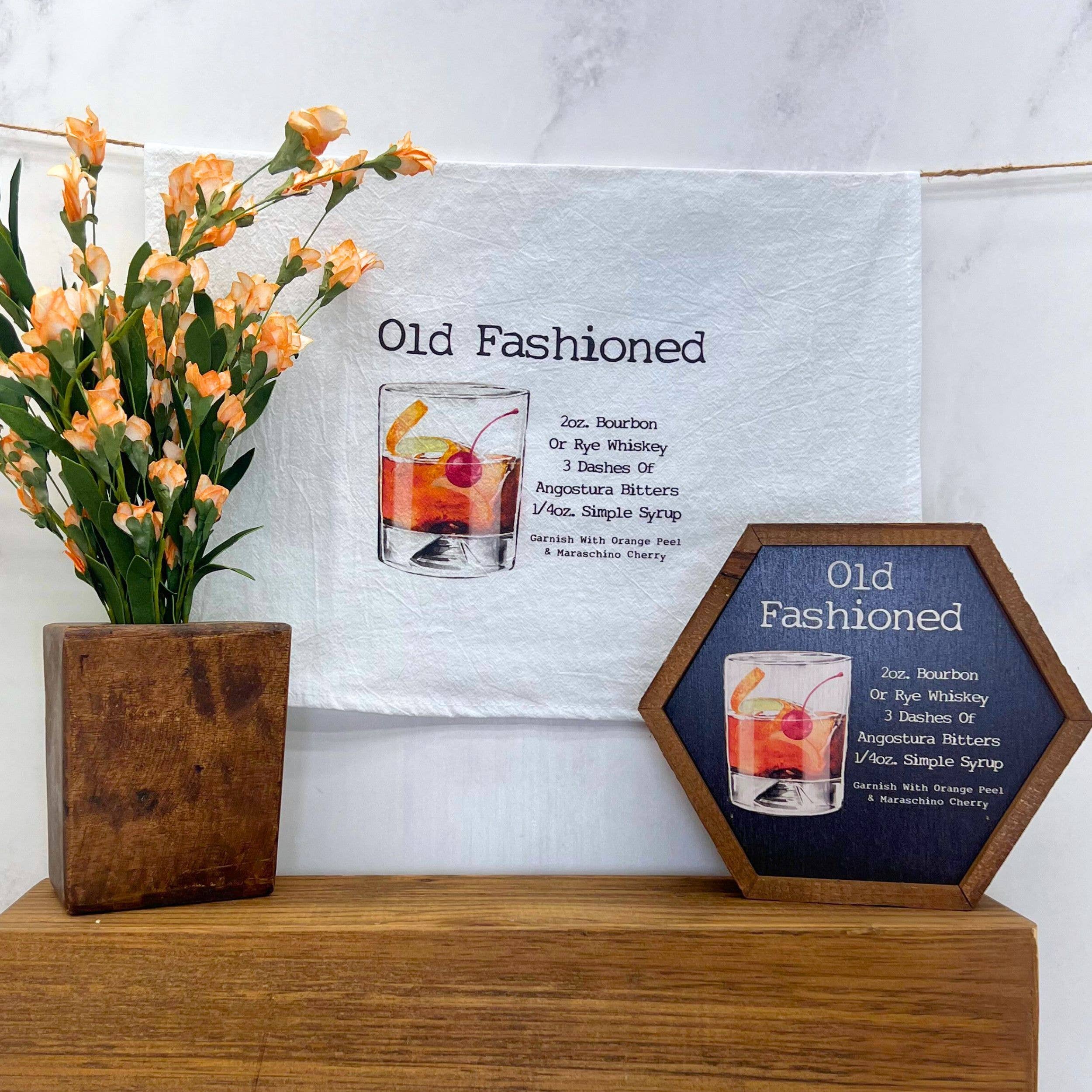 Old Fashioned Cocktail Bar Towel