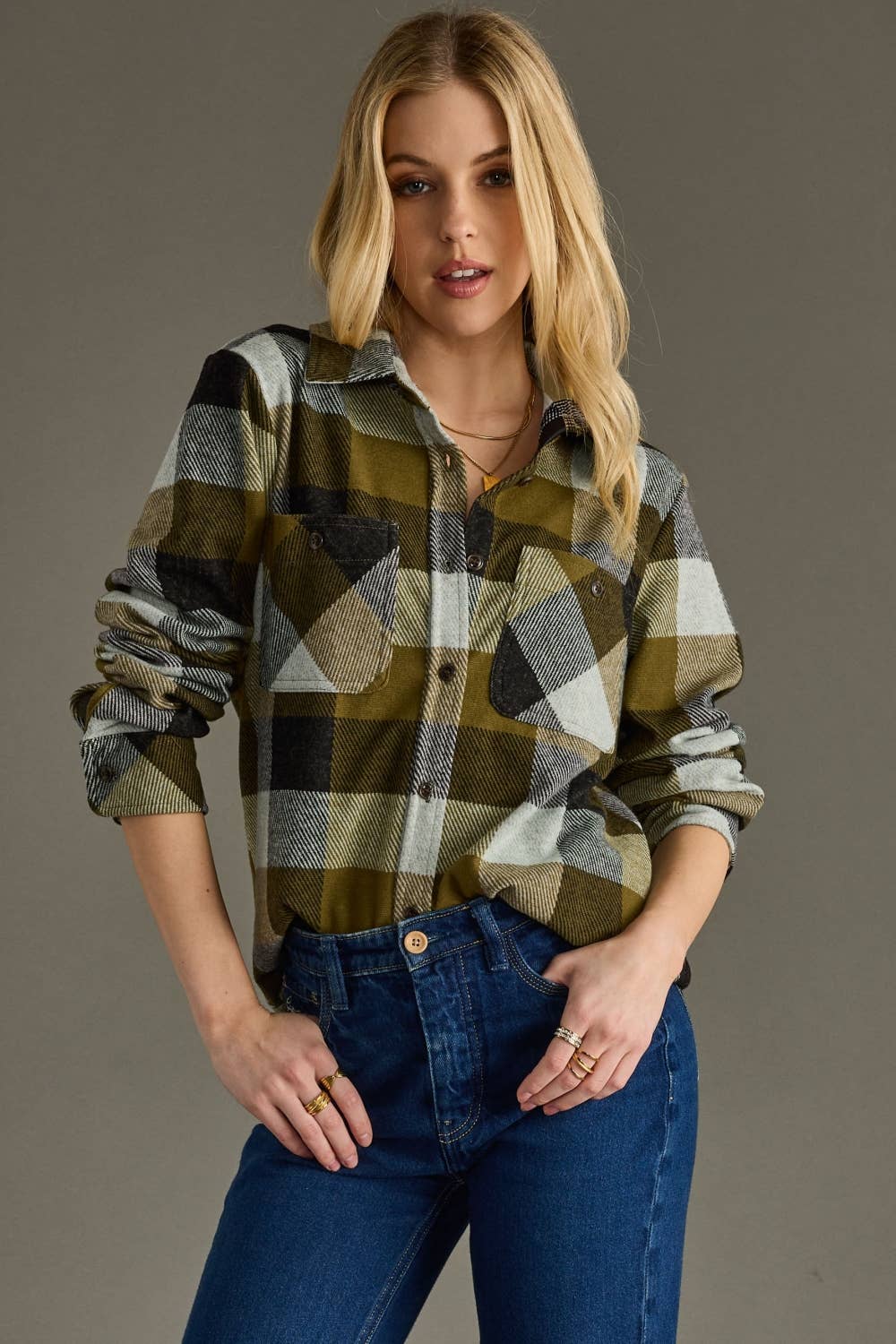 Panache Apparel Co. Flannel Olive & Black Plaid Super Soft Flannel