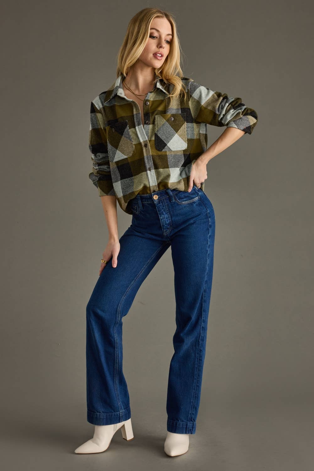 Olive & Black Plaid Super Soft Flannel