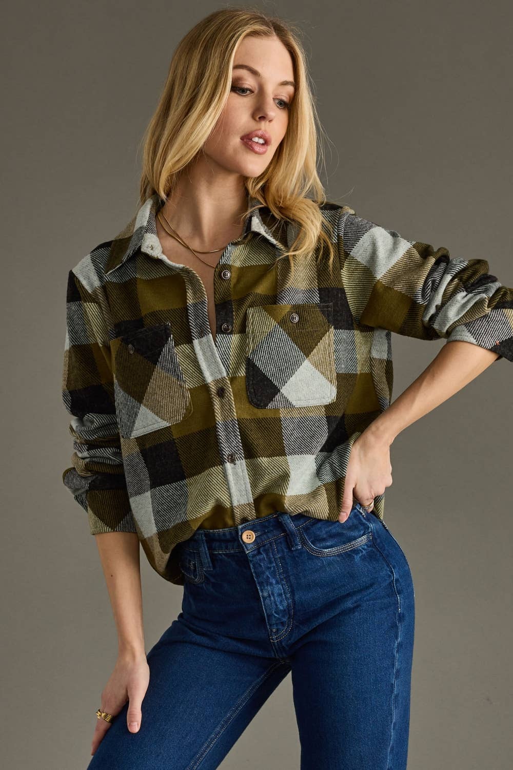 Olive & Black Plaid Super Soft Flannel