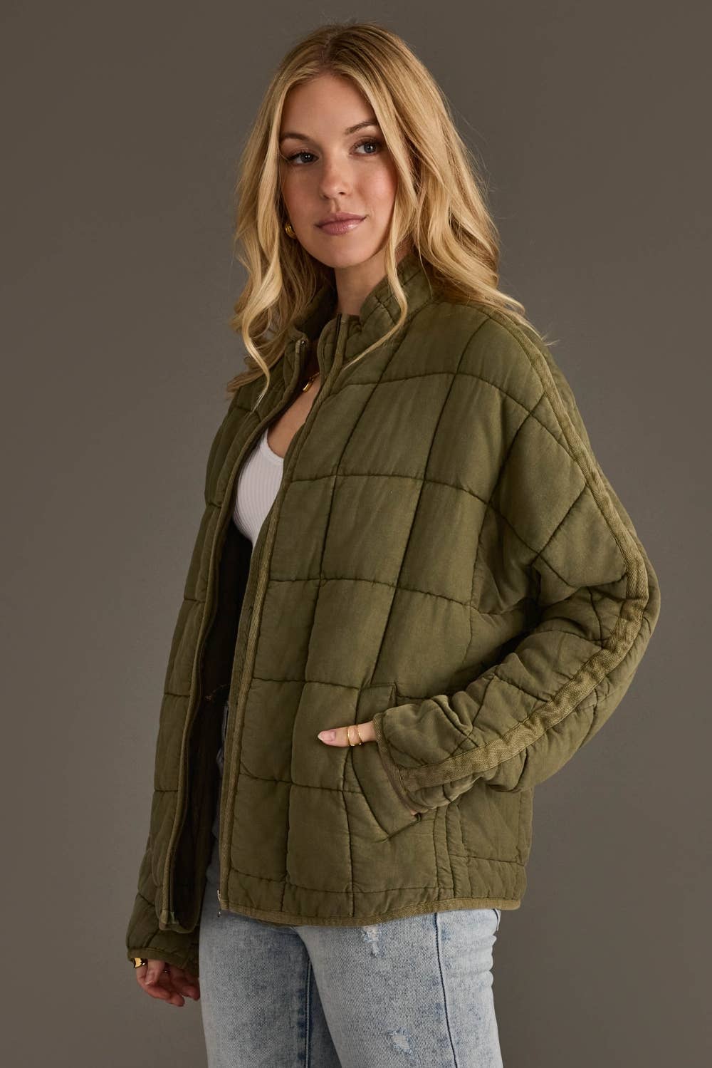 Olive Soft Quilted Jacket