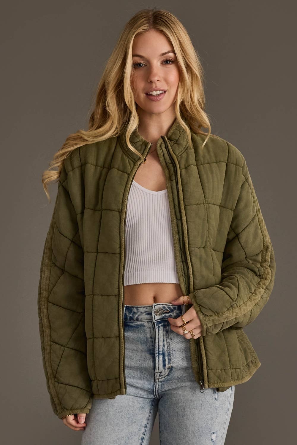 Olive Soft Quilted Jacket