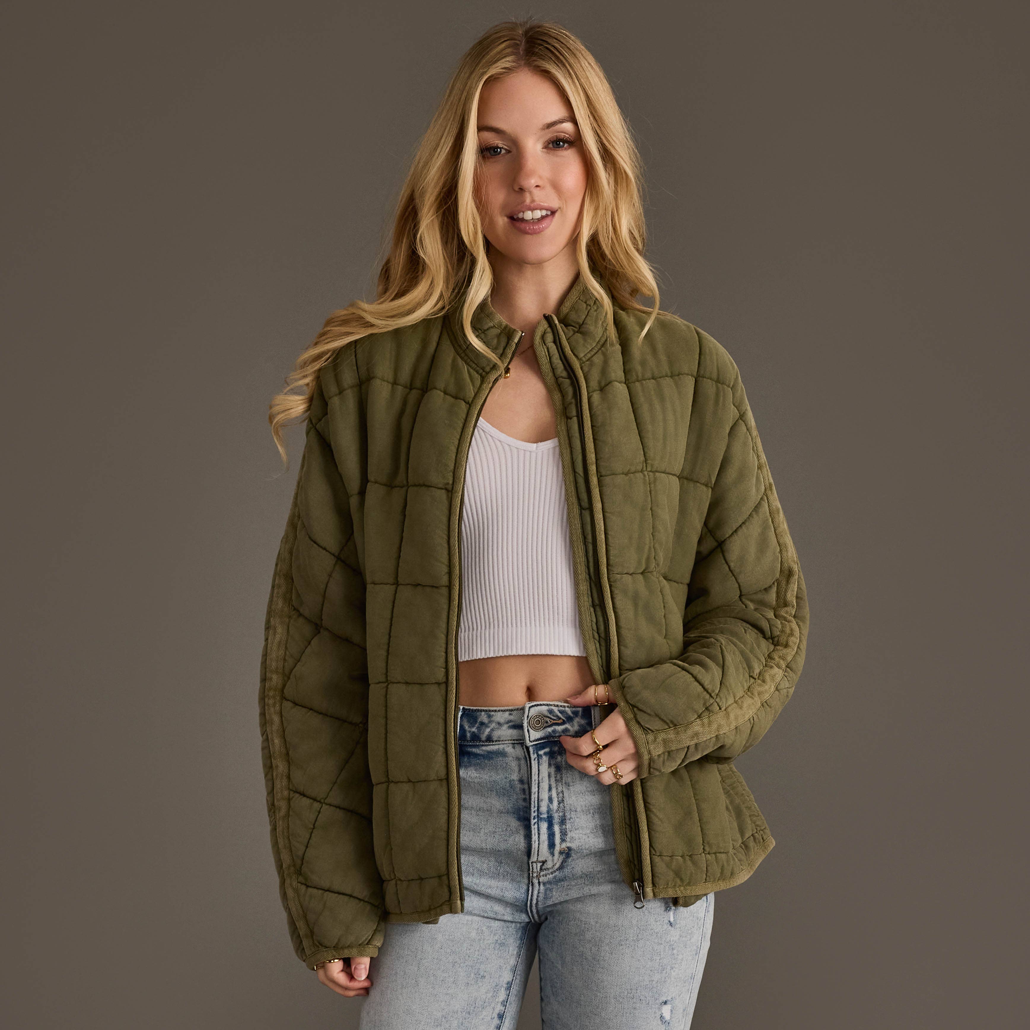 Olive Soft Quilted Jacket
