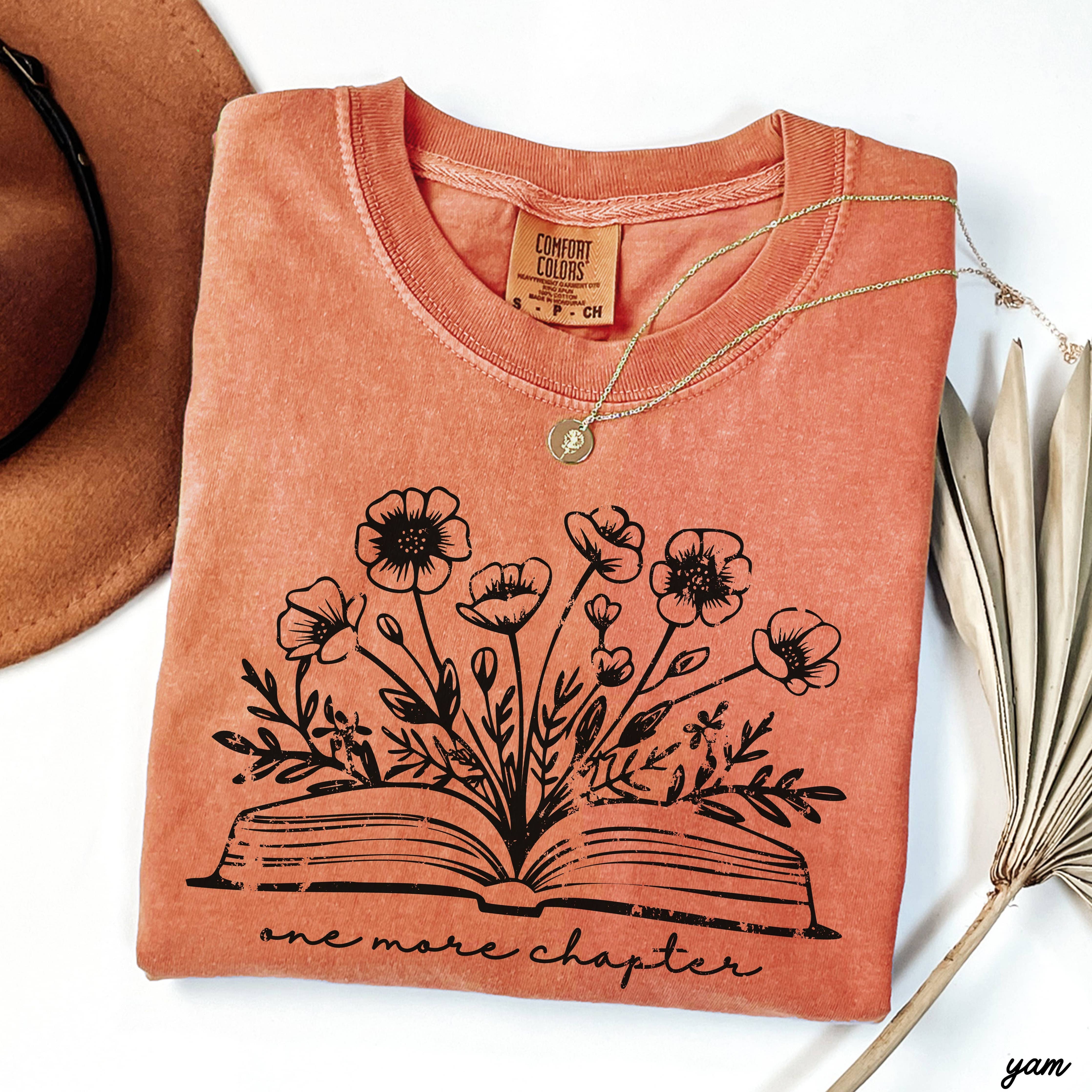 Chloe Vs Tank T-Shirt One More Chapter Floral Book Tee