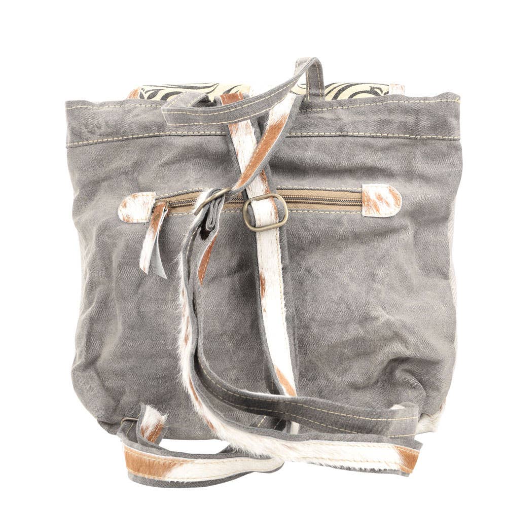 Clea Ray Canvas Bags & Clothing Backpack Paisley Cowhide Trim Backpack
