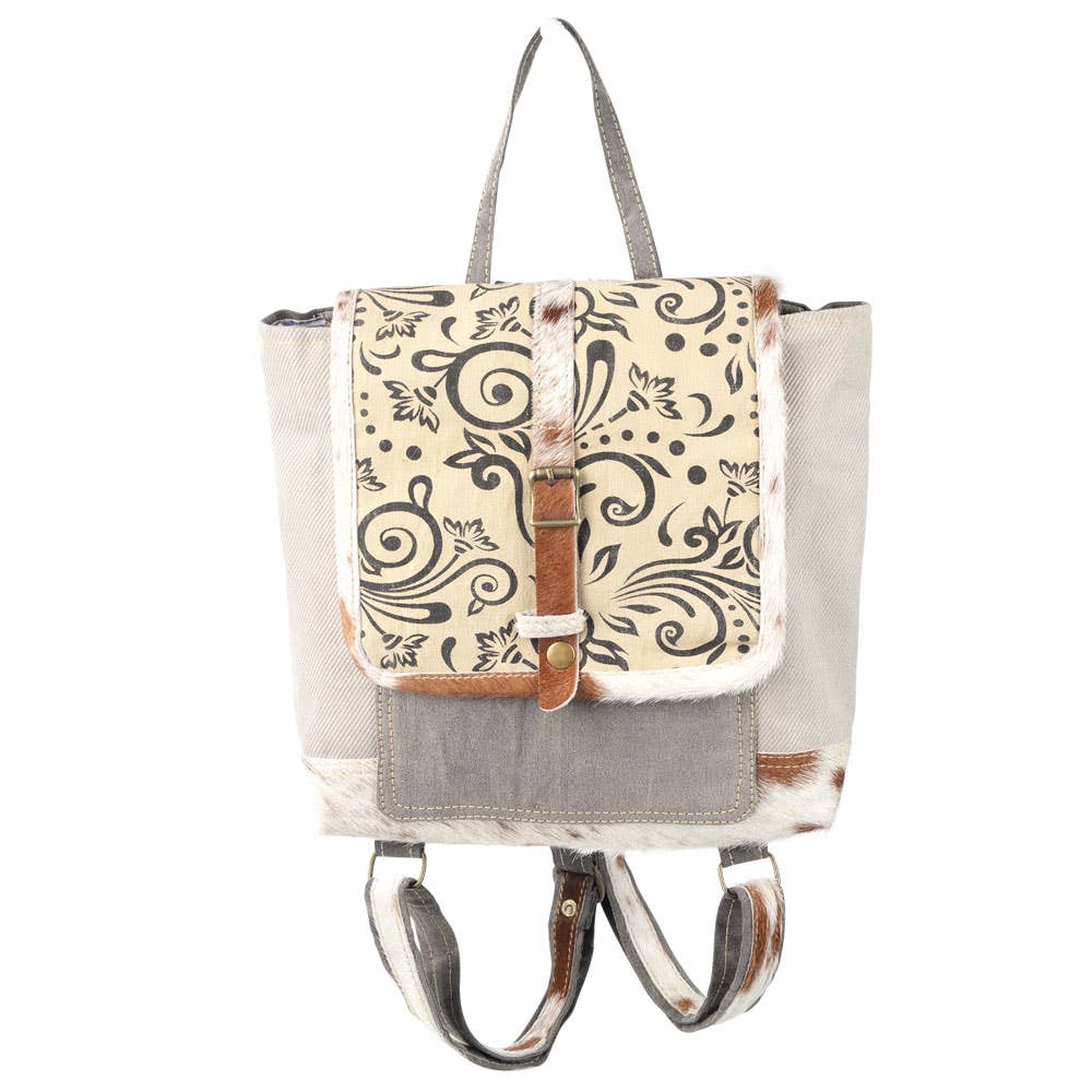 Paisley Cowhide Trim Backpack