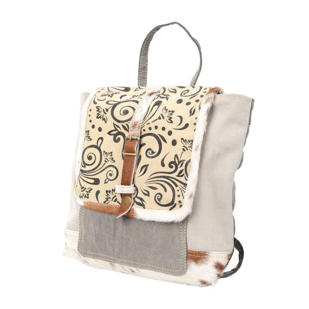 Paisley Cowhide Trim Backpack