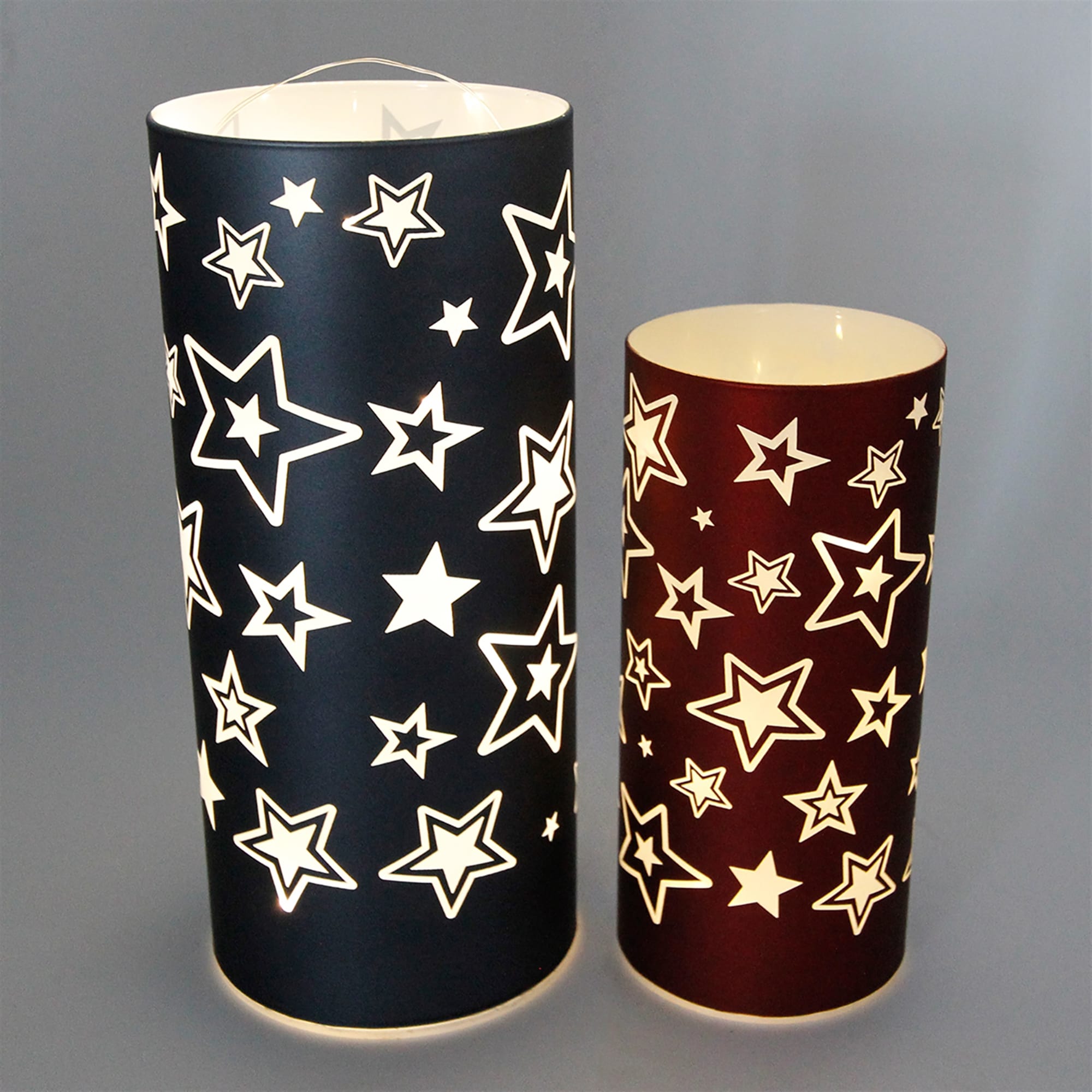 WT Collection Seasonal Decor Patriotic Glass LED Hurricane
