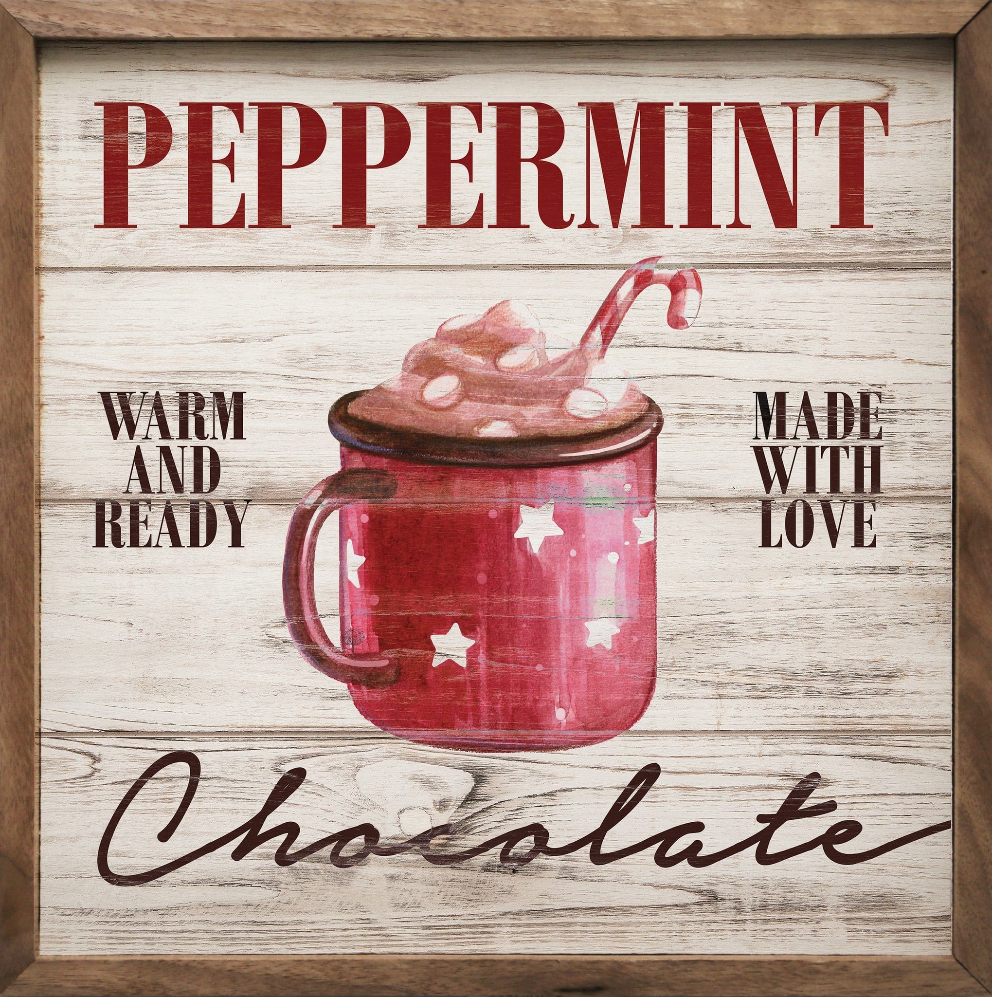 Peppermint Chocolate Whitewash 4 x4 x 1