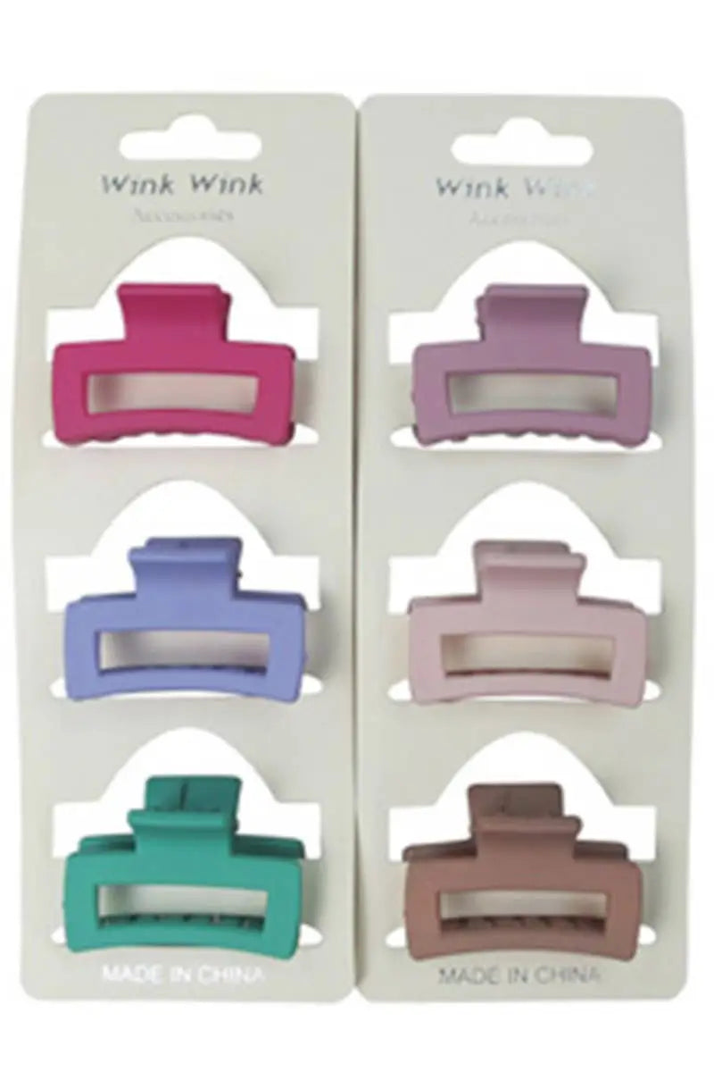 MJJ #8 (Melissa) Hair Clip Petite Block Matte Pastel Hair Claw 3 Pack
