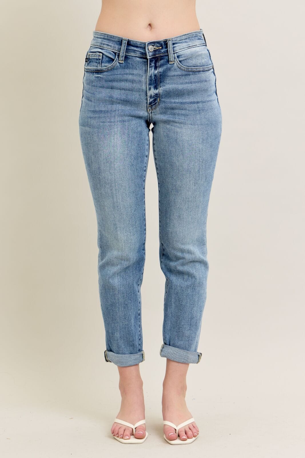 Phoebe Mid-Rise Boyfriend Crop Judy Blue Jeans