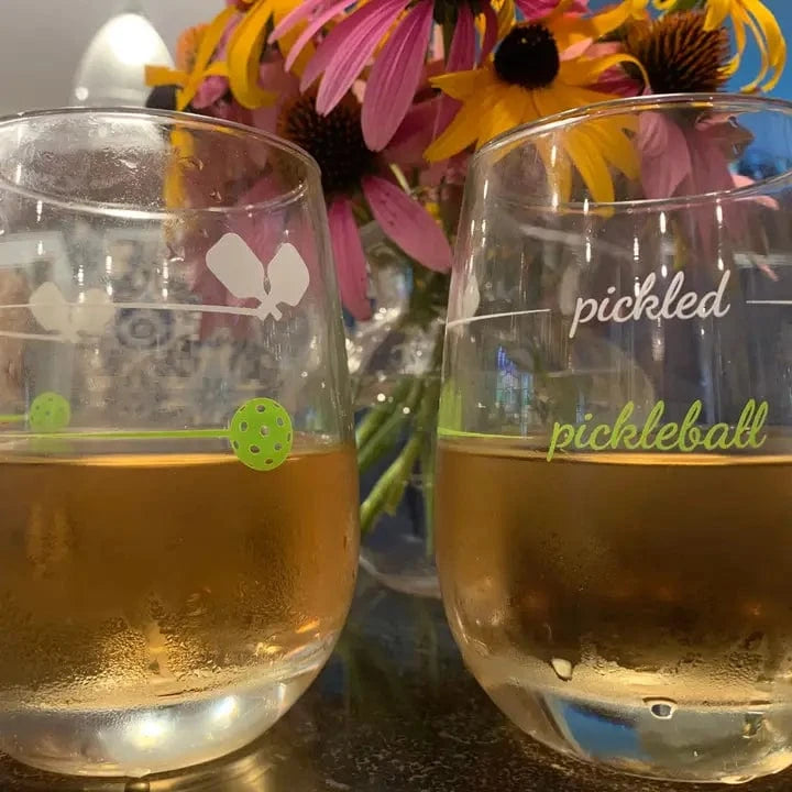 Pickleball Pickled Stemless Wine Glass