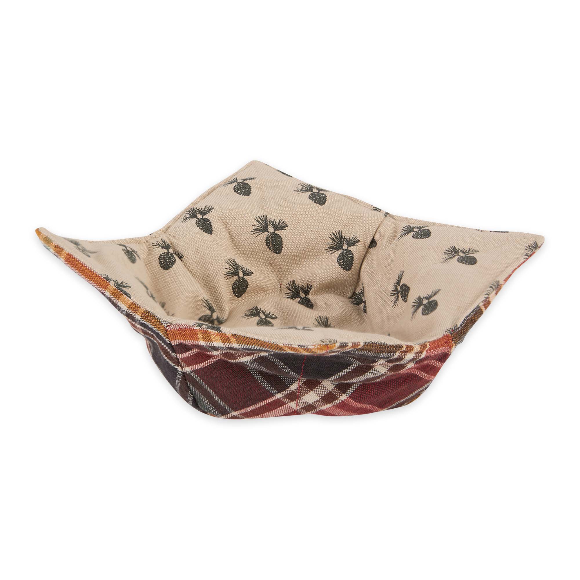 Design Imports Pine Cone Printed Reversible Soup Cozy