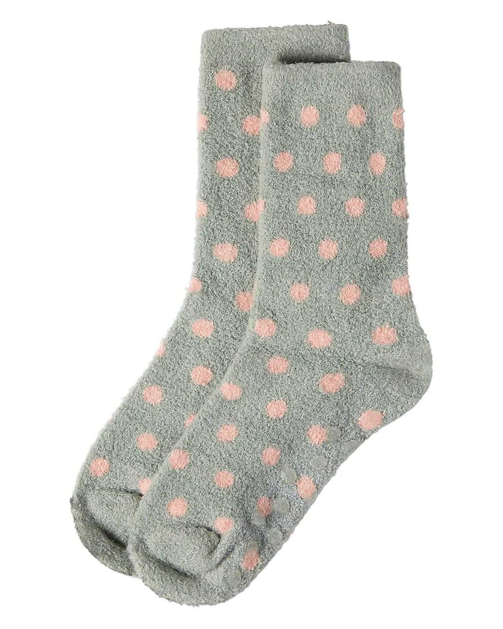 Polka Dot Non-Skid Lavender Infused Cozy Spa Sock