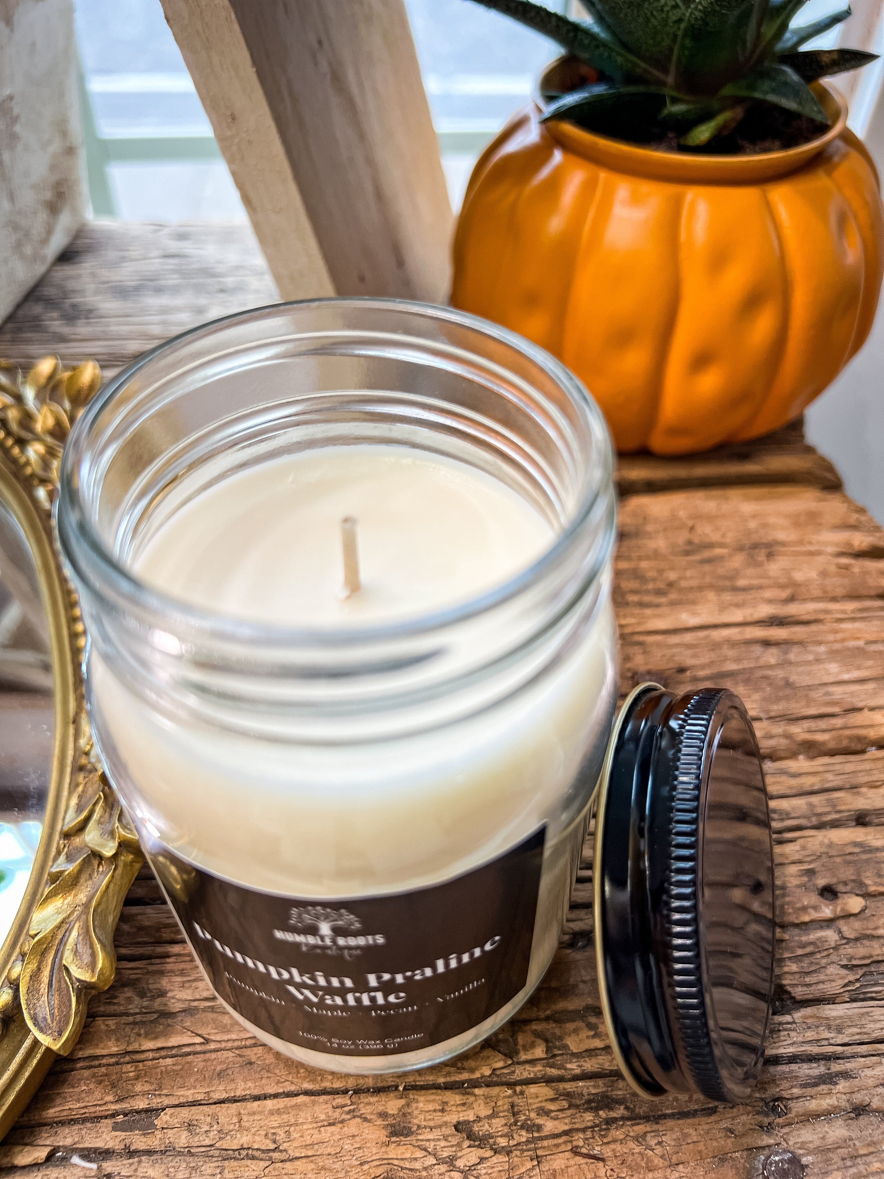 Humble Roots Boutique Candle Pumpkin Praline Waffle Soy Candle
