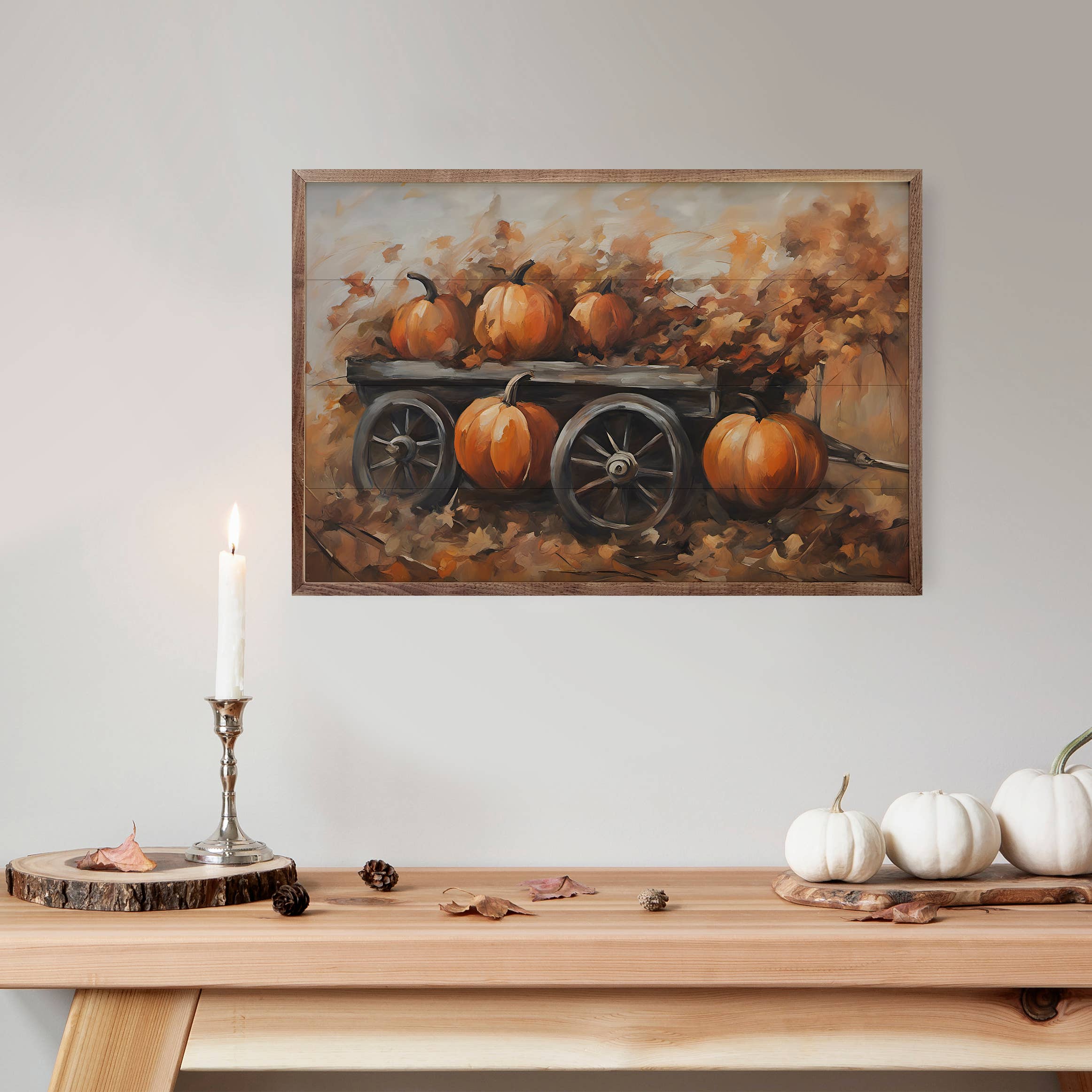 Pumpkins On Wagon Print