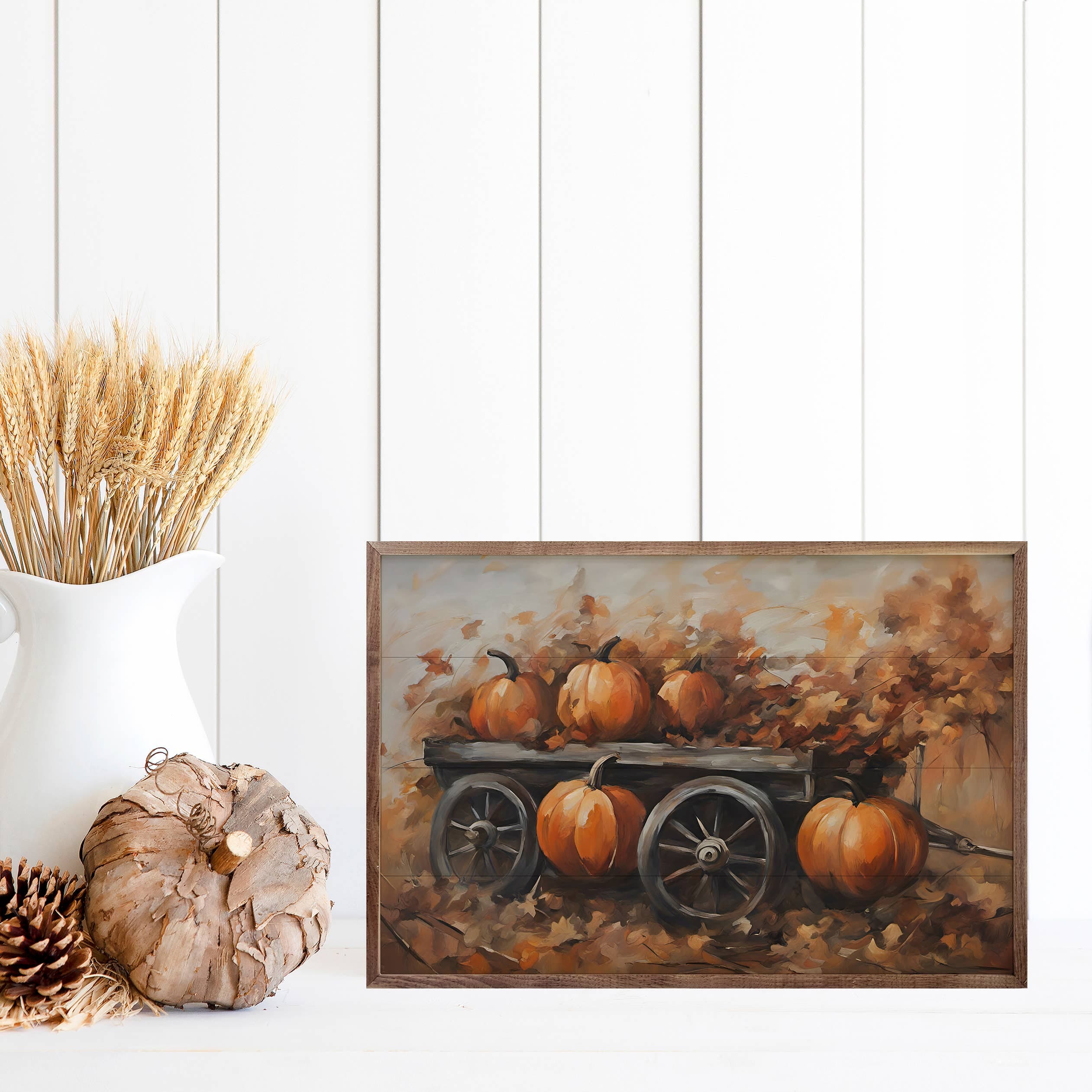 Pumpkins On Wagon Print