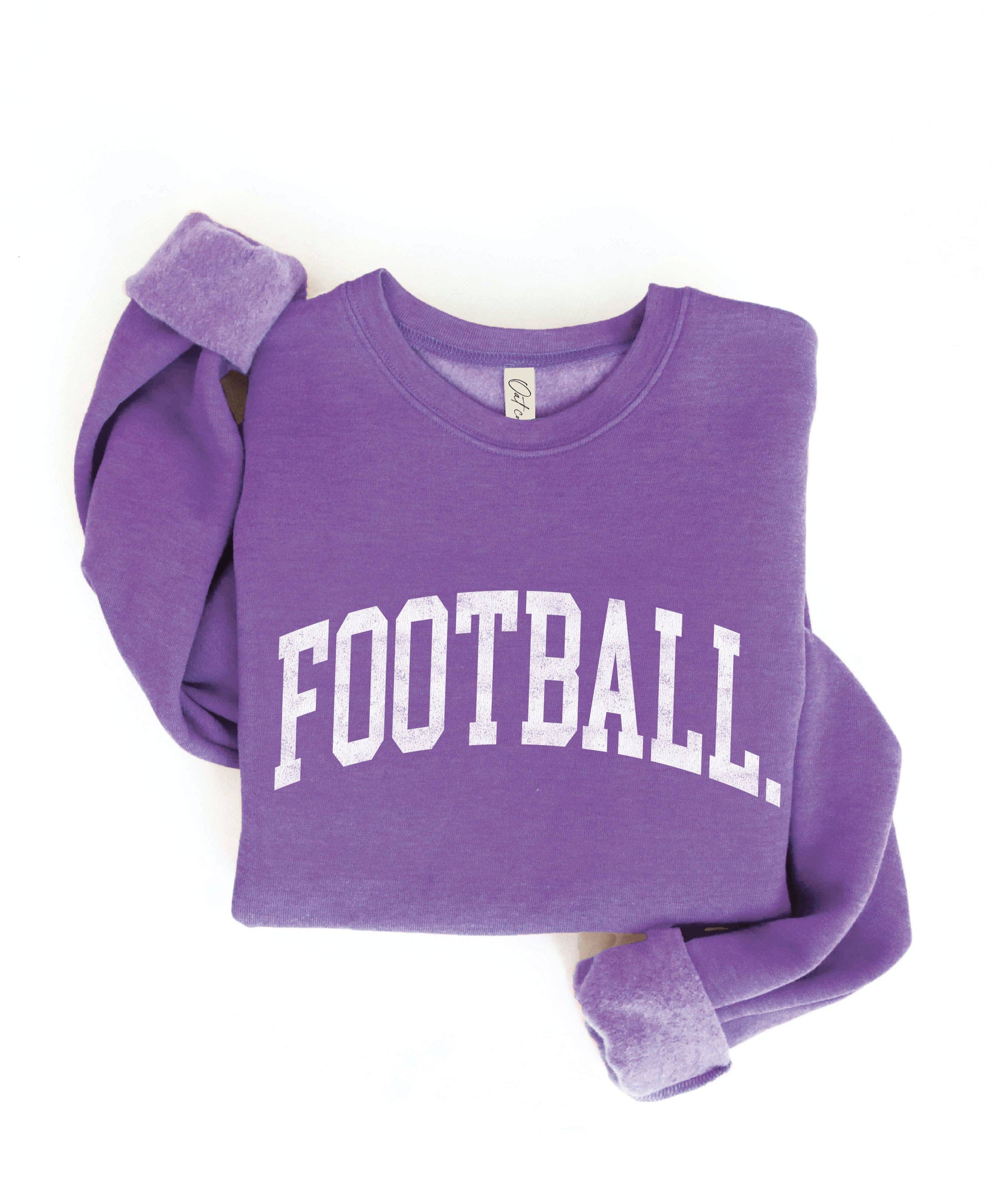 Purple Football Crewneck Sweatshirt