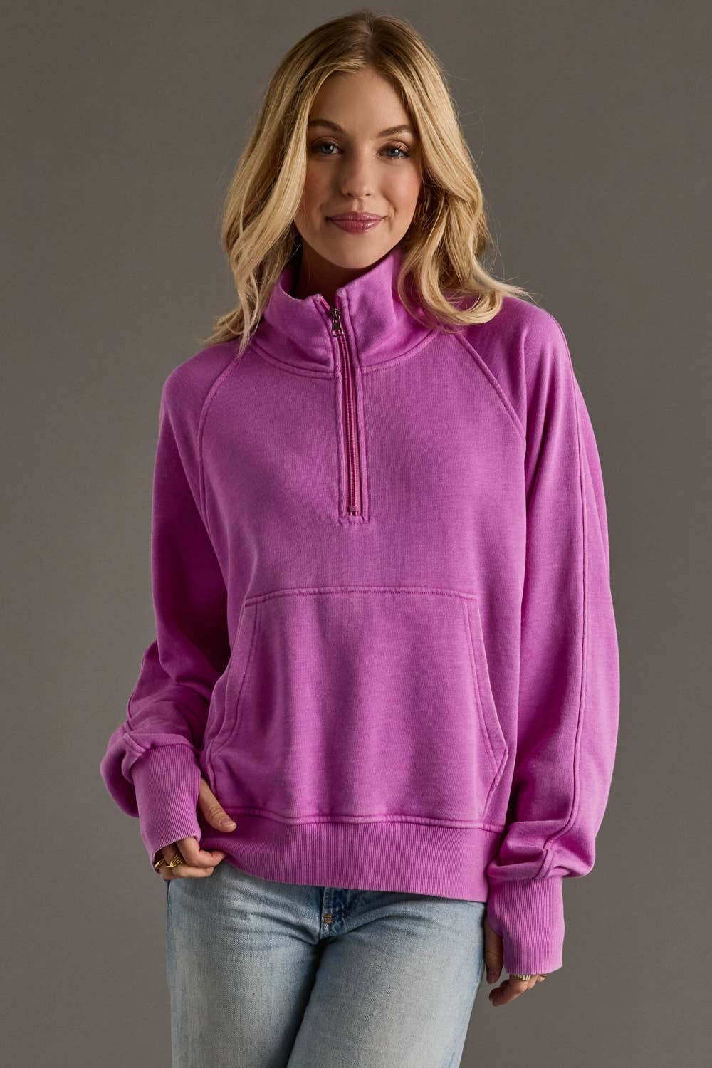 Purple Quarter Zip Sweatshirt