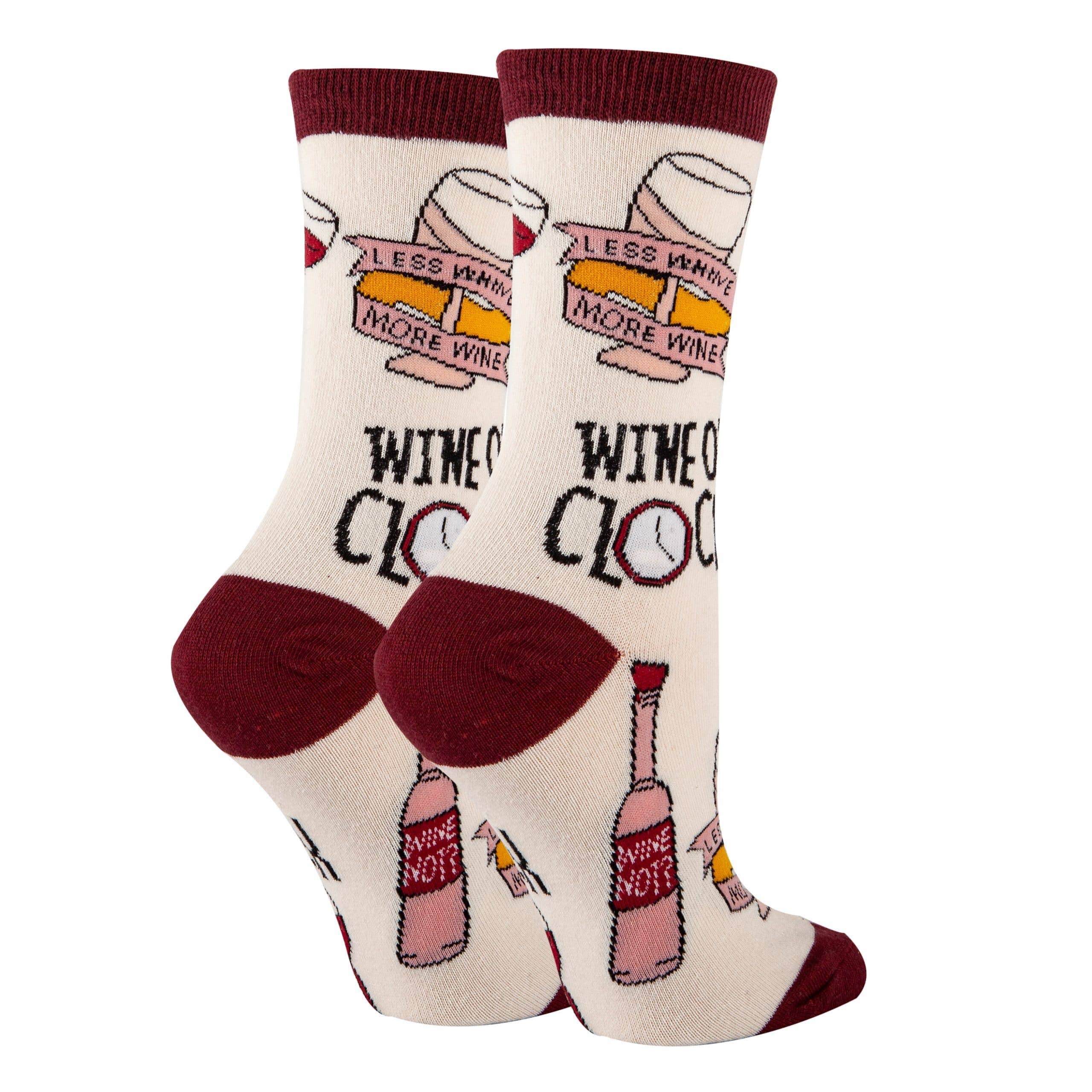 Oooh Yeah/Sock It Up/Oooh Geez Slippers Socks Put a Cork in it Women's Cotton Crew Funny Socks