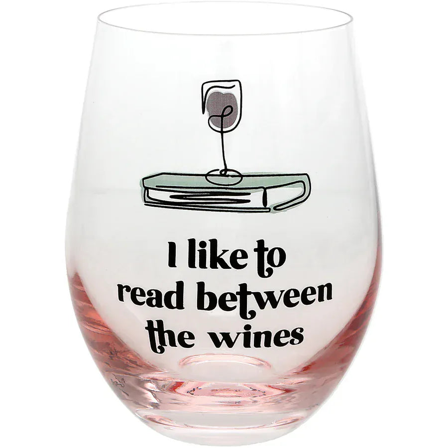 Read Between The Wines 18 oz Stemless Wine Glass
