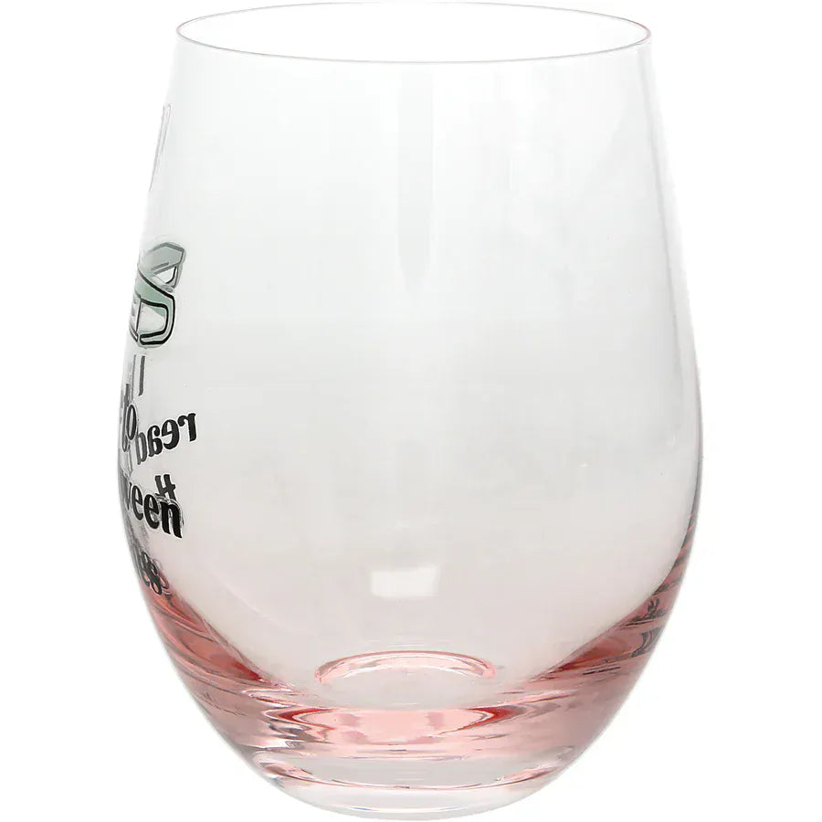 Pavilion Wine Glass Read Between The Wines 18 oz Stemless Wine Glass