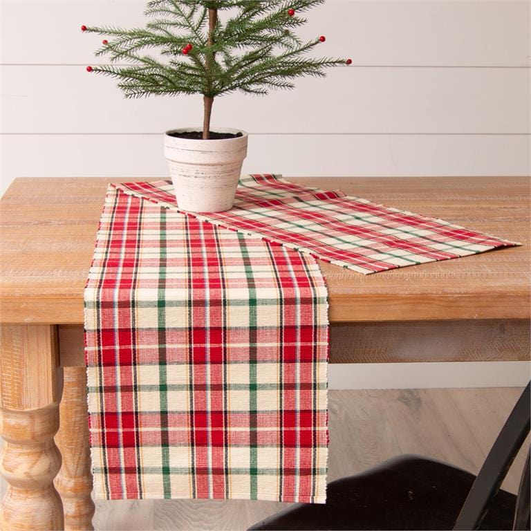Audrey's Seasonal Decor Red Christmas Plaid Table Runner