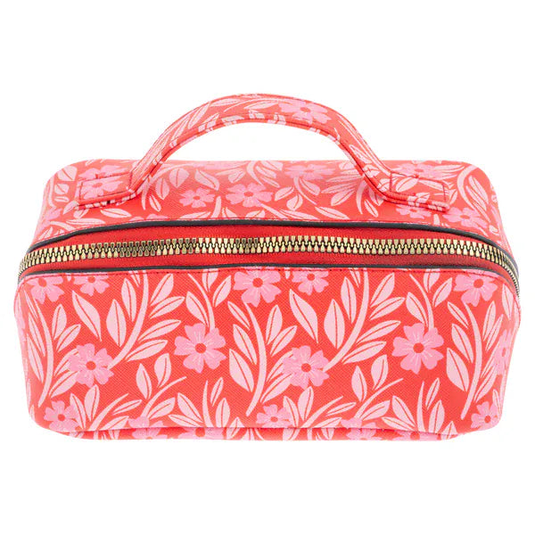 Karma Cosmetic Bag Red Floral Mini Zip Cosmetic Bag