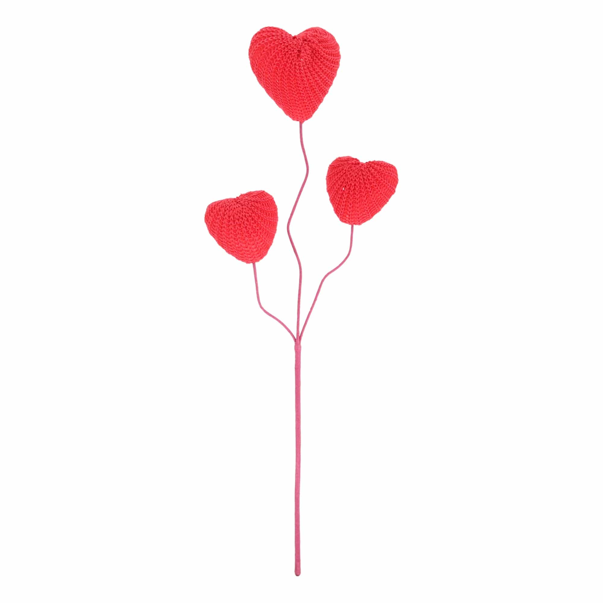 WT Collection Seasonal Decor Red Jute Heart Pick