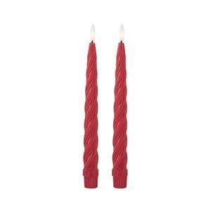 Red Spiral LED Candles w/Timer