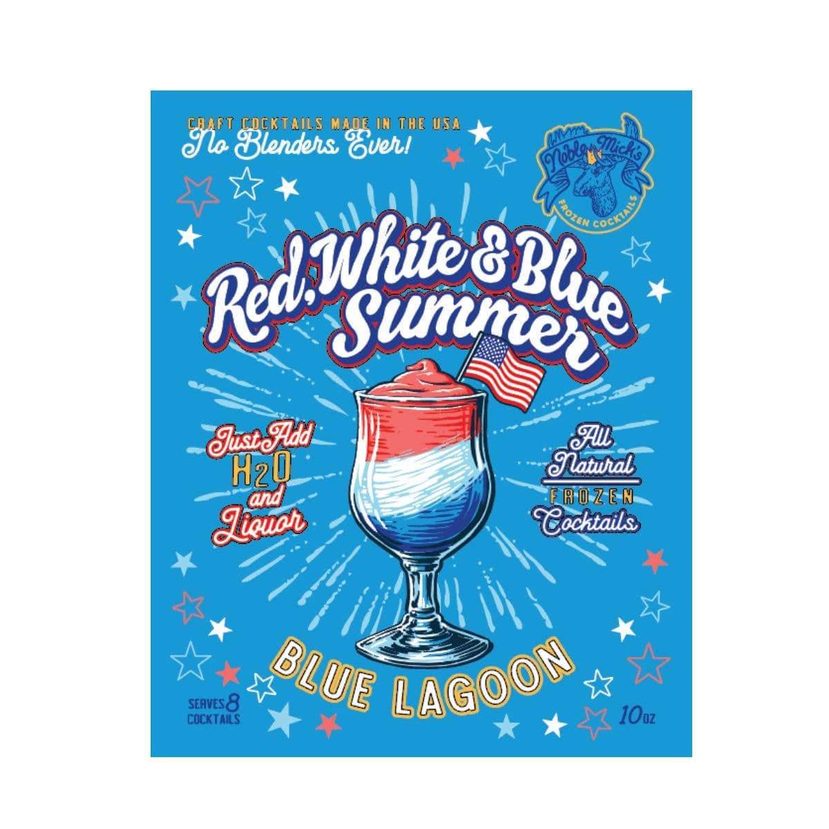 Noble Mick's - Craft Beverage Company Beverage Mix Red, White & Blue Summer Blue Lagoon Frozen Cocktail